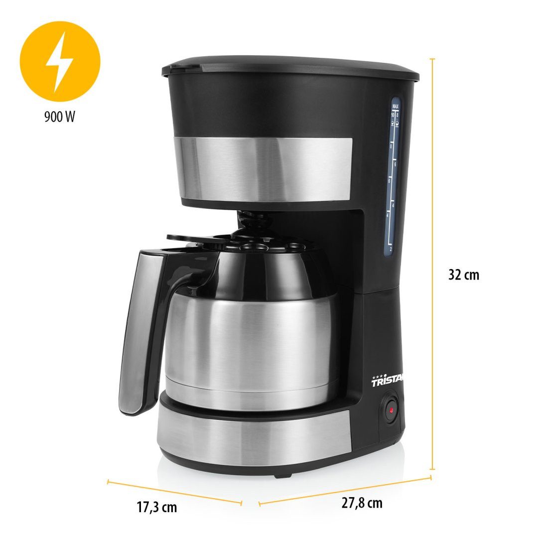 Tristar Kaffeebereiter CM-1283, 900W – Doppelwandiger 1-l-Edelstahlbehälter