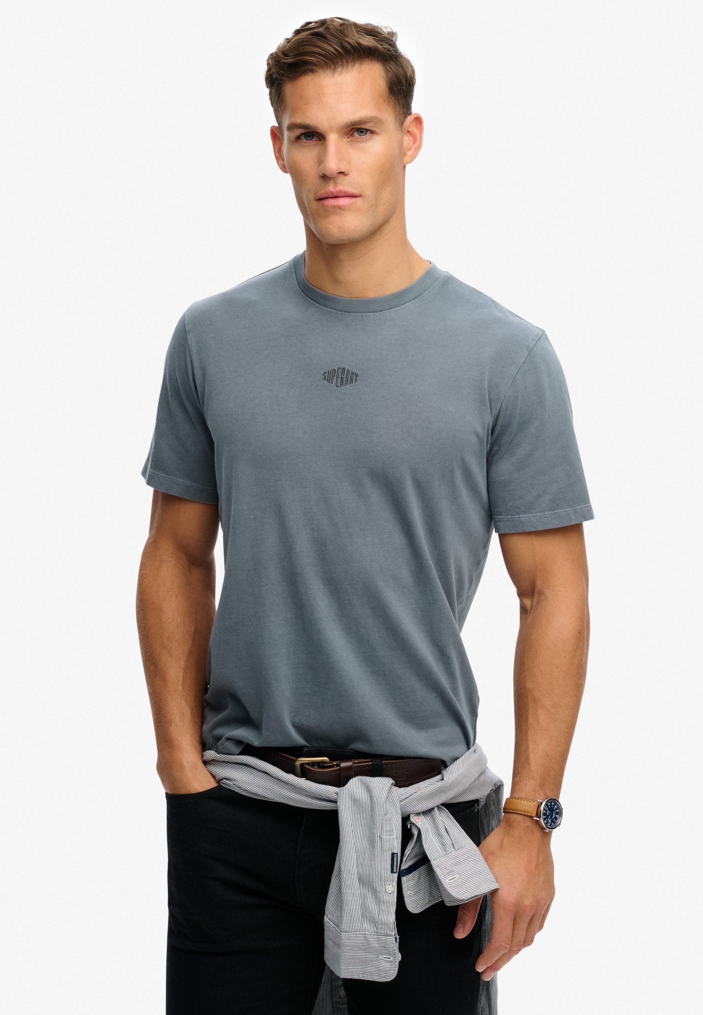 Superdry Rundhalsshirt MICRO LOGO TSHIRT mit Micro-Marken-Logo