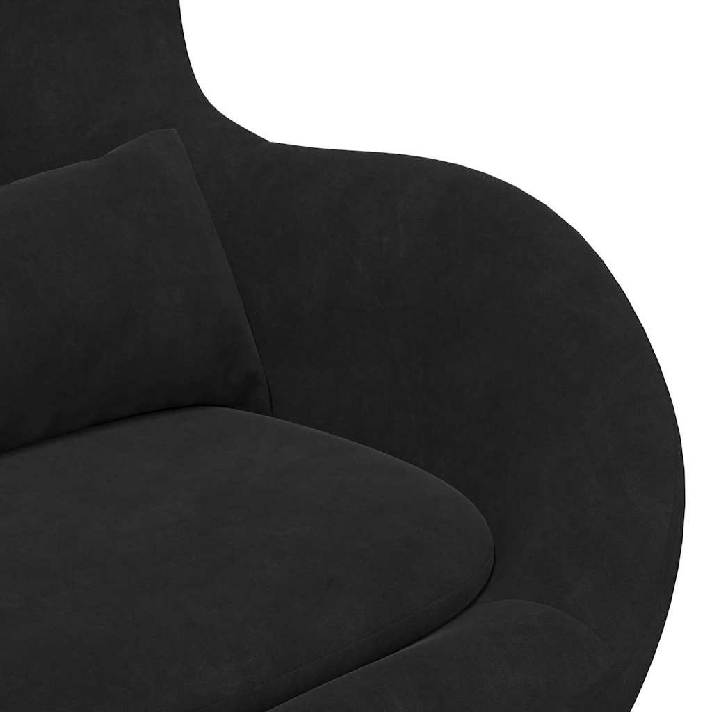 vidaXL Sessel Eiersessel Schwarz Samt (1-St)