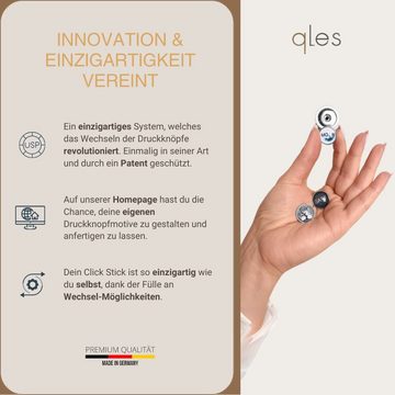 qles GmbH Kleiderhaken Click-Stick, Das patentierte Click-Stick System für Ihre individuellen Wünsche, (1 Stück Stick und 3 Stück Click), zum Schrauben, Made in Germany