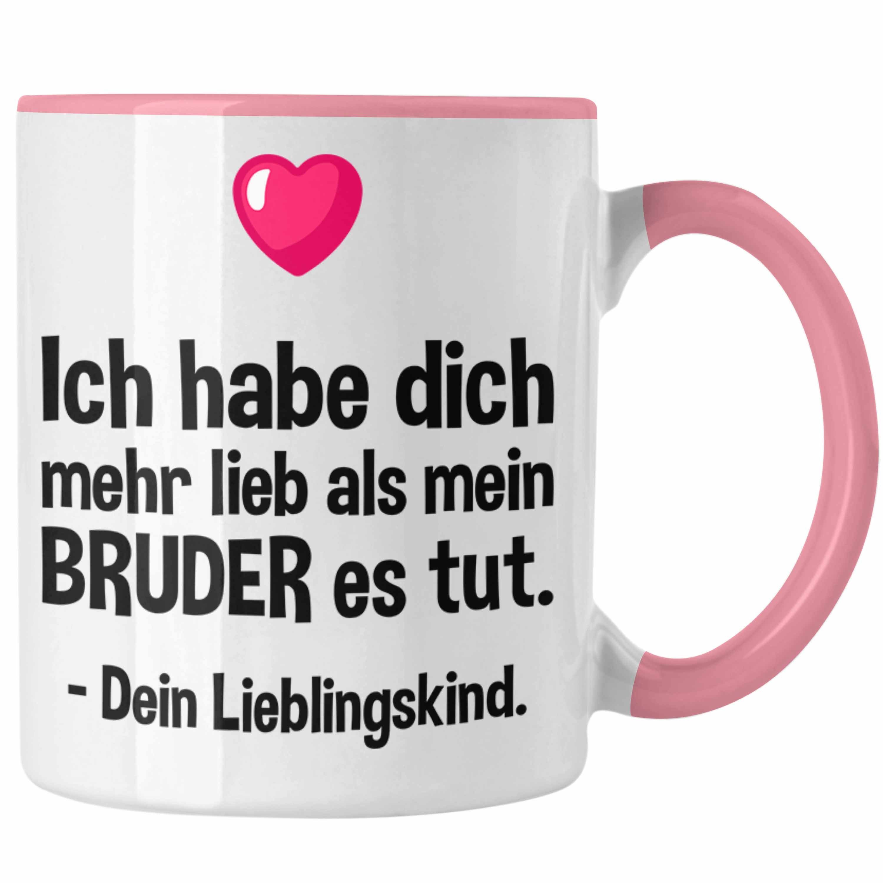 Trendation Tasse Trendation - Lieblingskind Muttertag Vatertag Tasse Geschenk von Kinder Sohn Tochter Mama Tasse mit Spruch Rosa