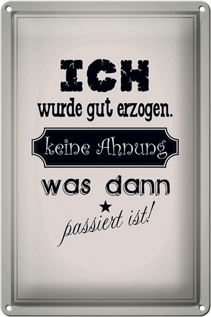Metallschild Schild Blech 20x30cm - Made in Germany - Spruch ich gut erzogen dann p
