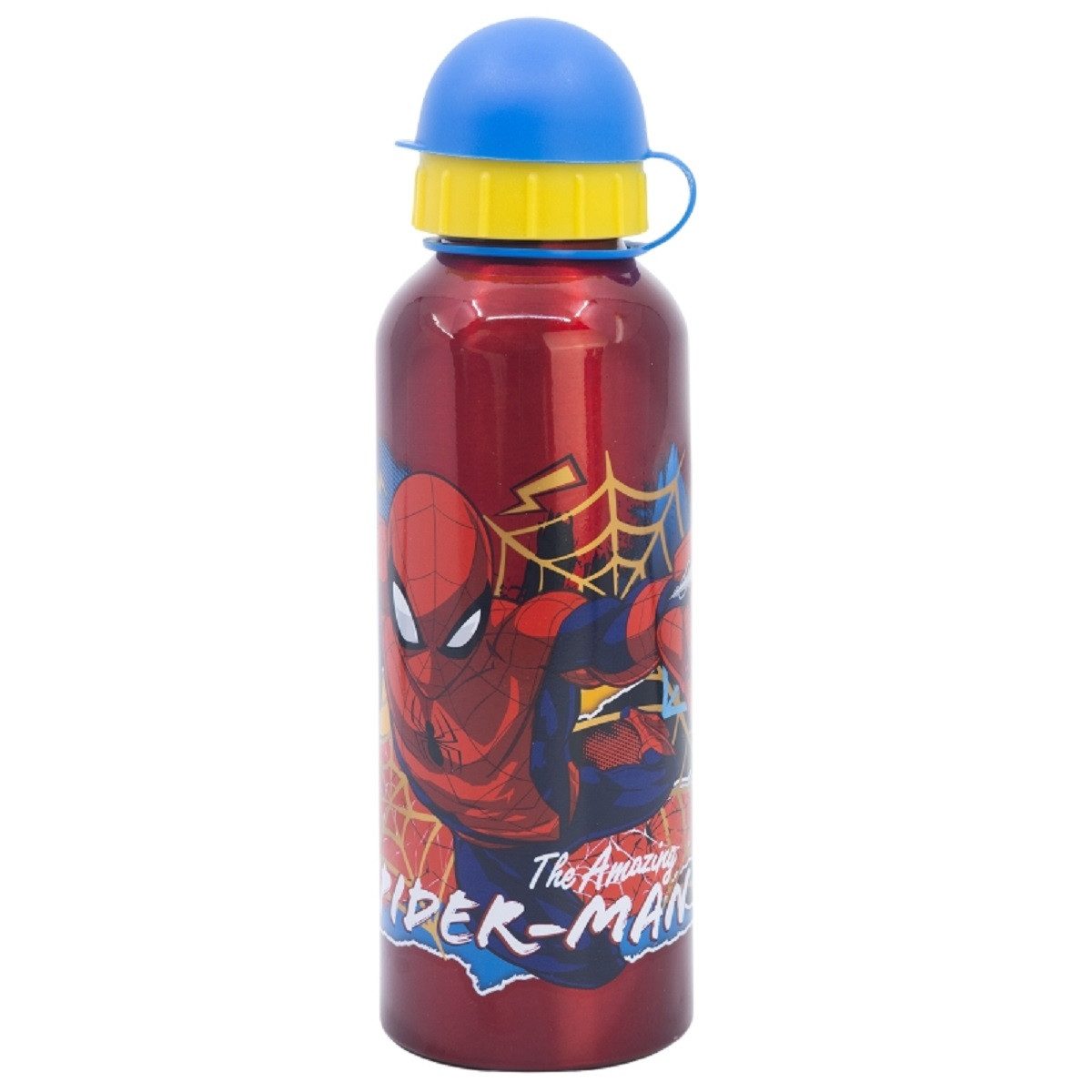 Spiderman Trinkflasche Trinkflasche Aluminium, 530 ml, mit Sicherheitsverschluss