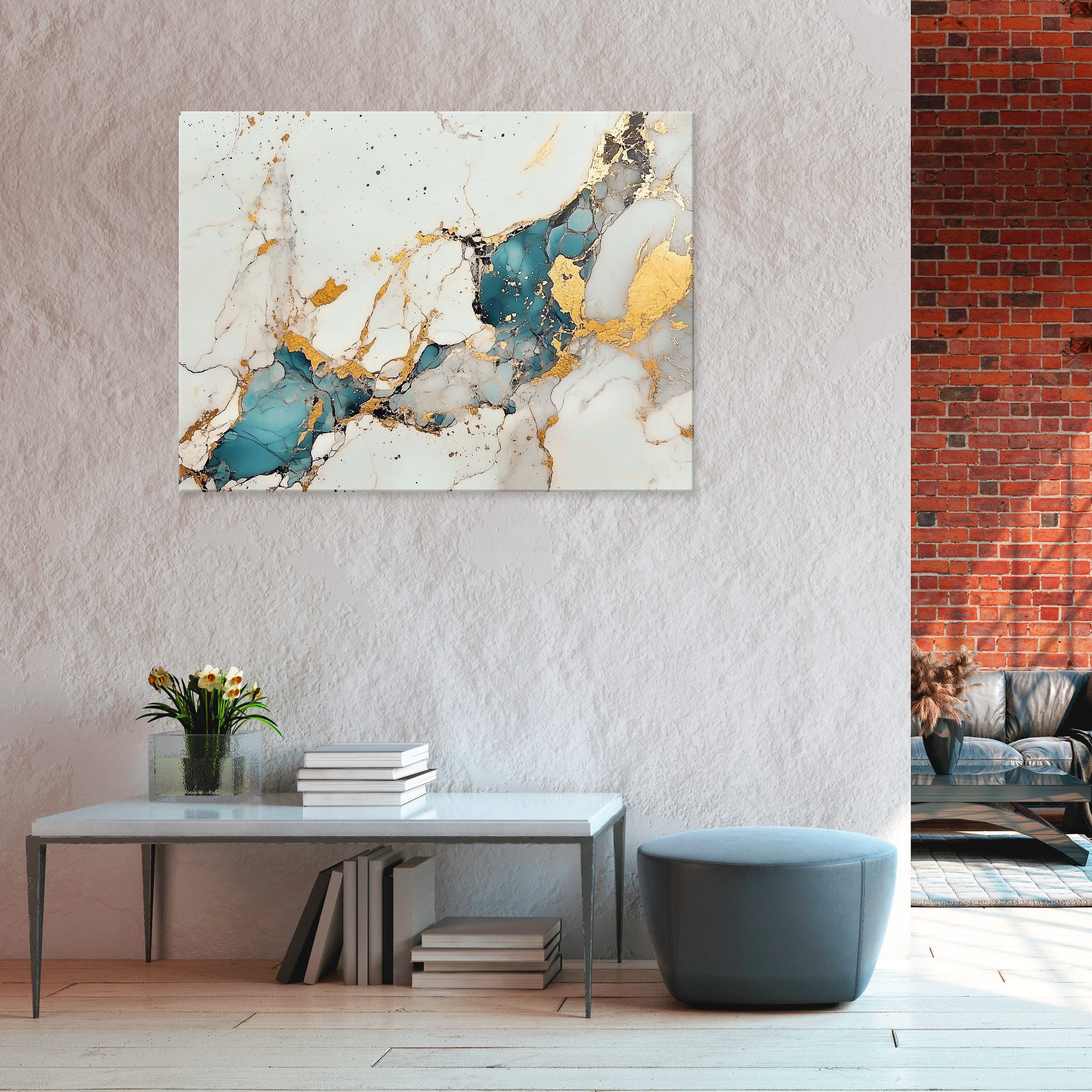 Wallarena Leinwandbild Abstrakt Marmor Grau Leinwand Bilder Wandbild XXL De günstig online kaufen