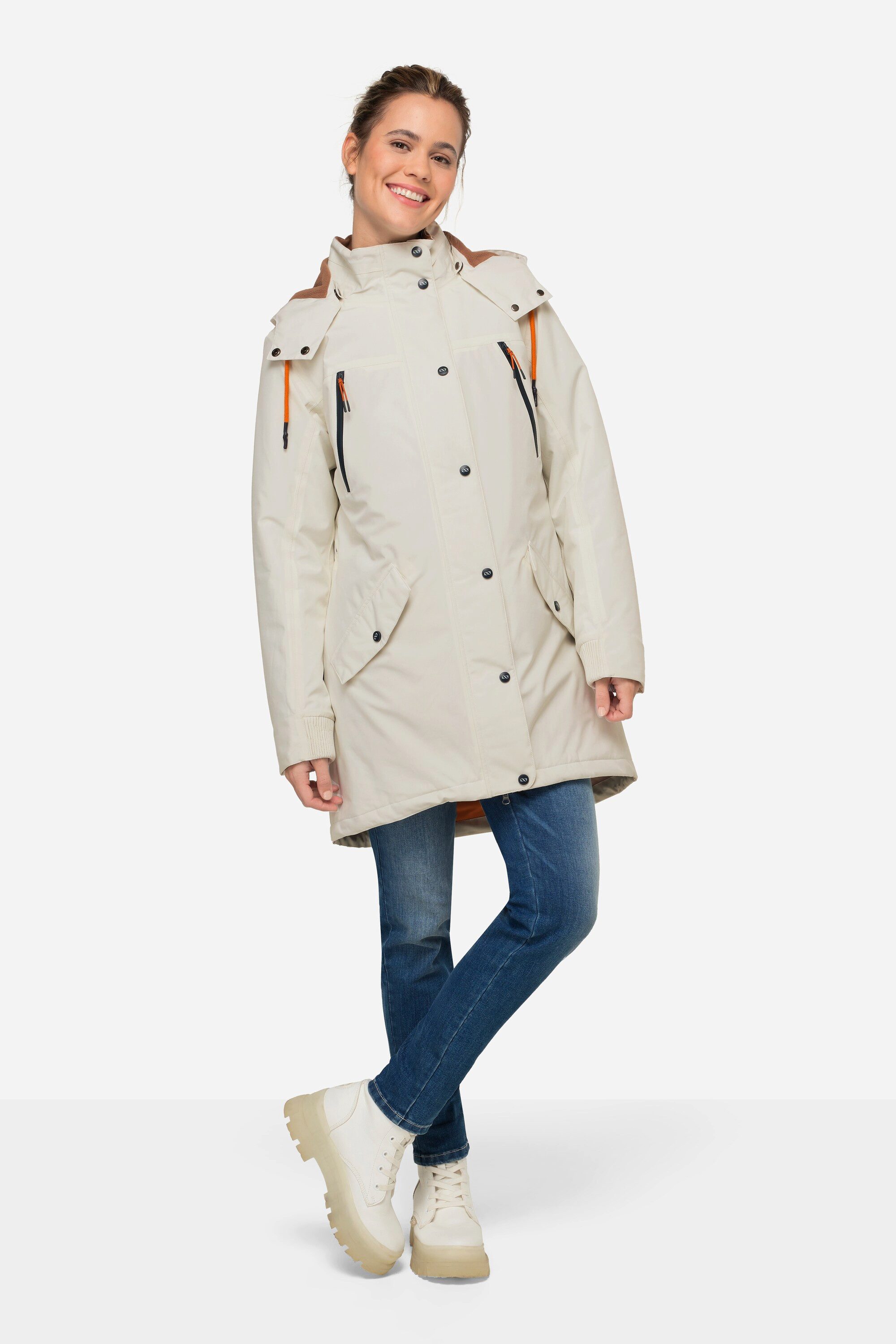 Laurasøn Parka Funktions-Jacke Kapuze verdeckter Zipper günstig online kaufen