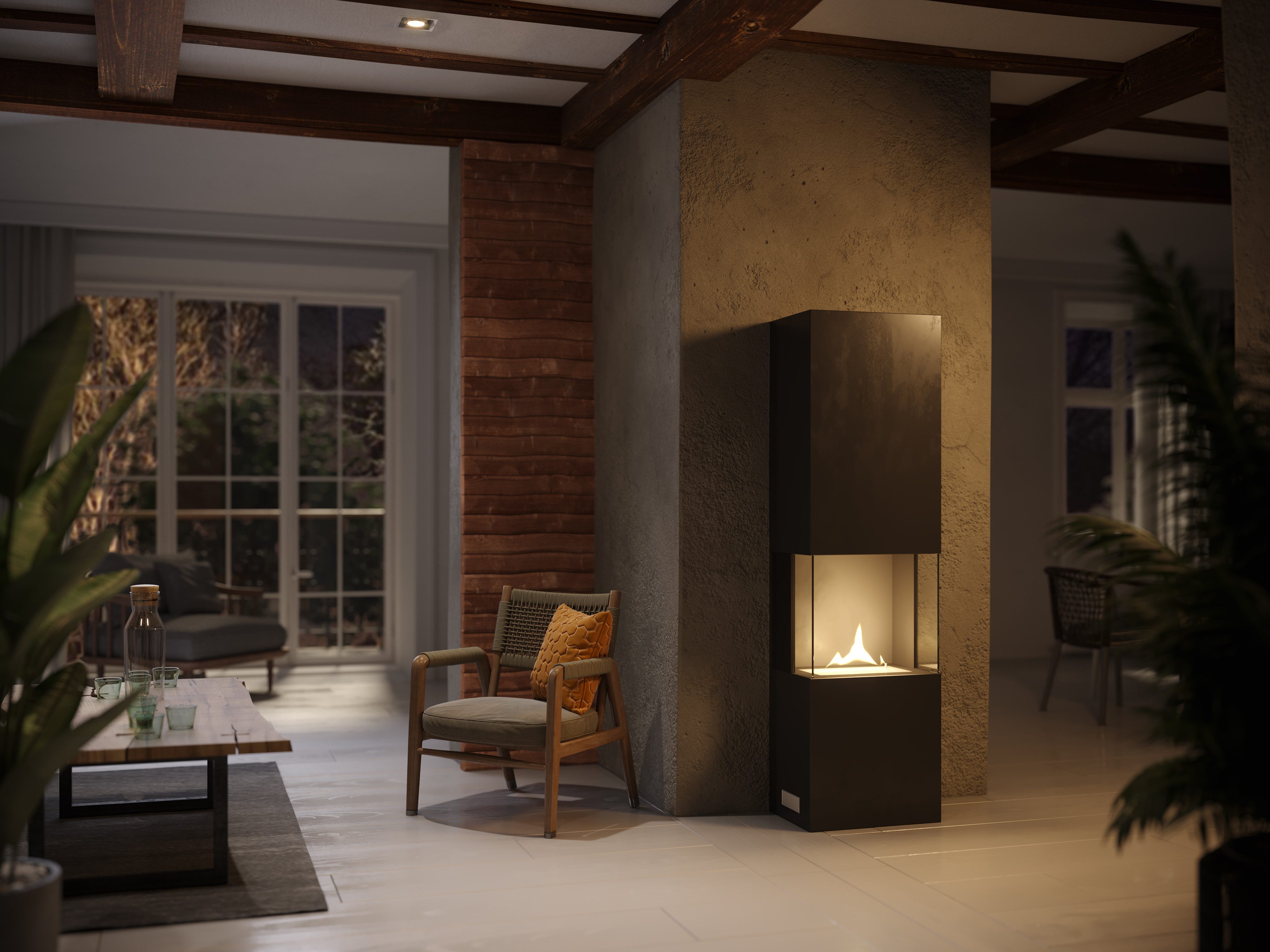 TENDERFLAME Dekokamin Ambientekamin »INDIE 180«, mit Brenner und flachem Docht