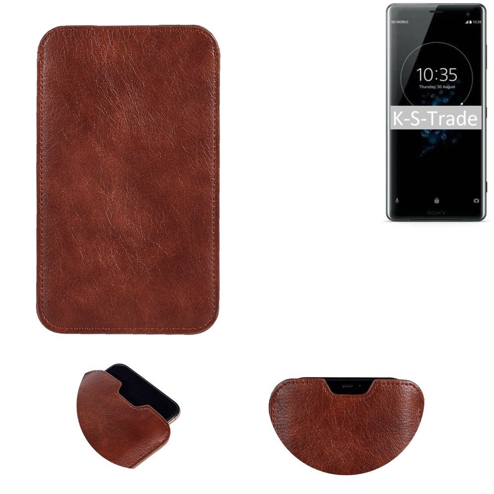 K-S-Trade Handyhülle für Sony Xperia XZ3, Schutzhülle Handyhülle Handytasche Kunstleder Sleeve in braun