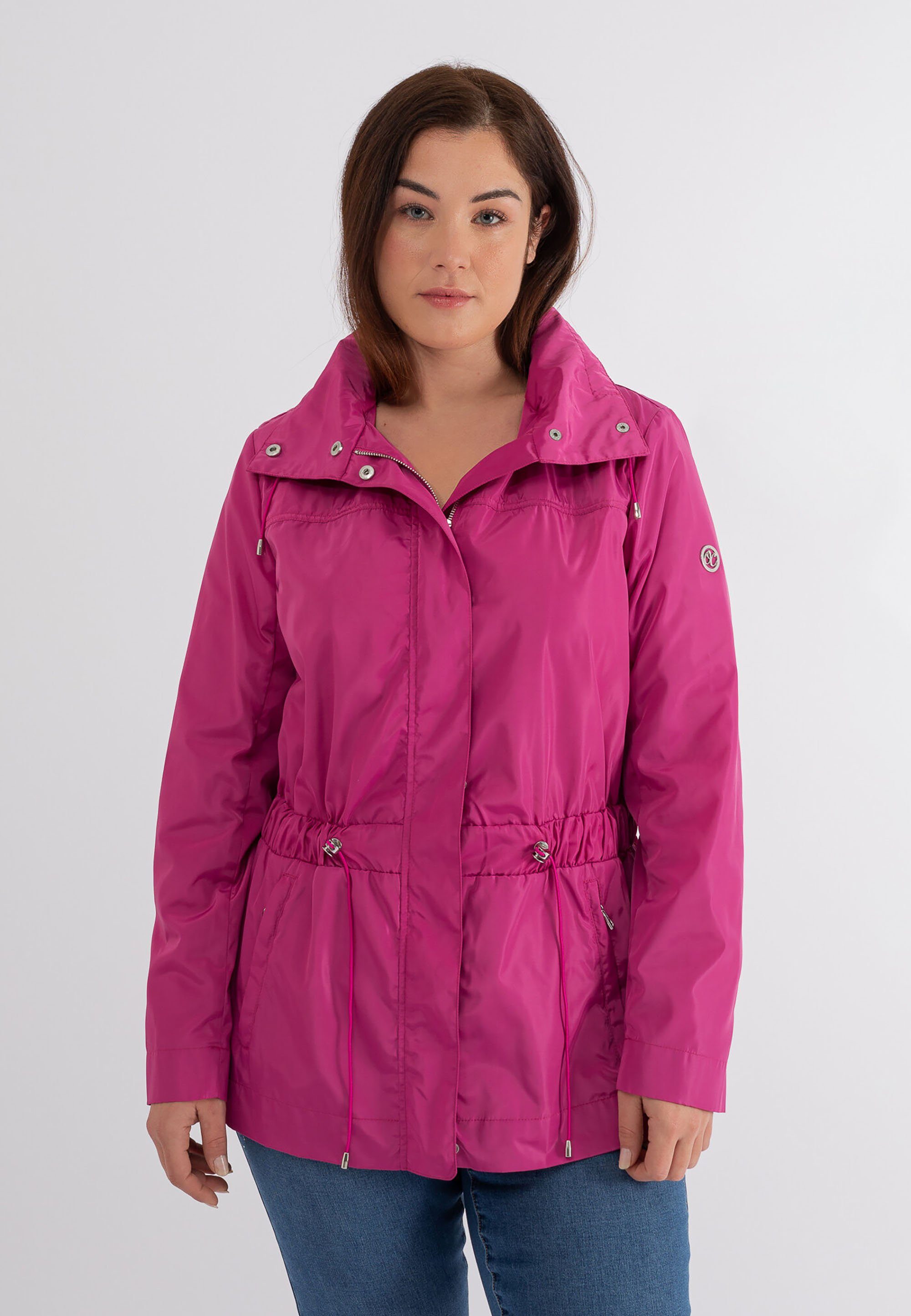 October Outdoorjacke mit elastischem Kordelzug in der Taille magenta