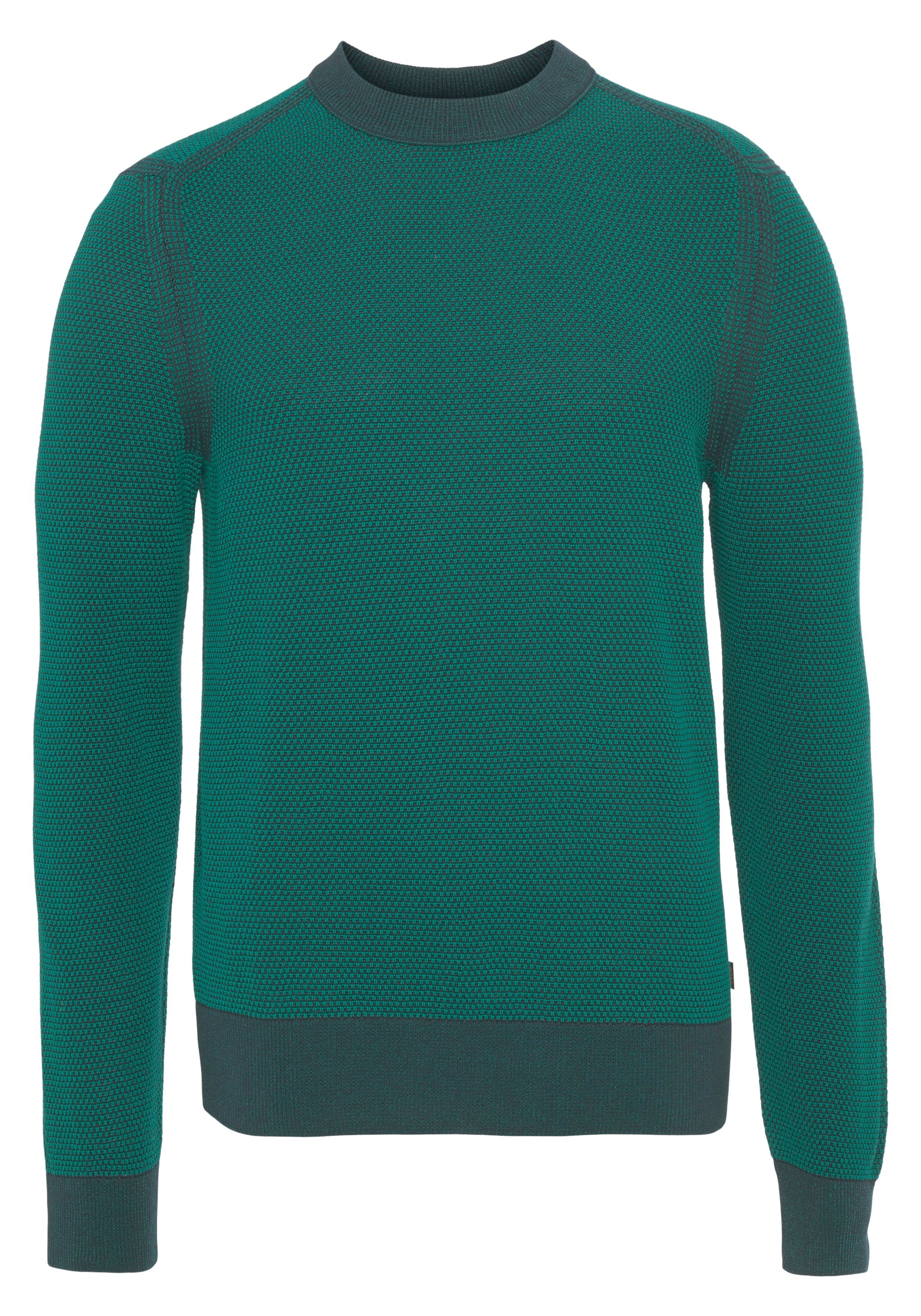 Jacquardstrick ORANGE Aquila Open Strickpullover in BOSS Green