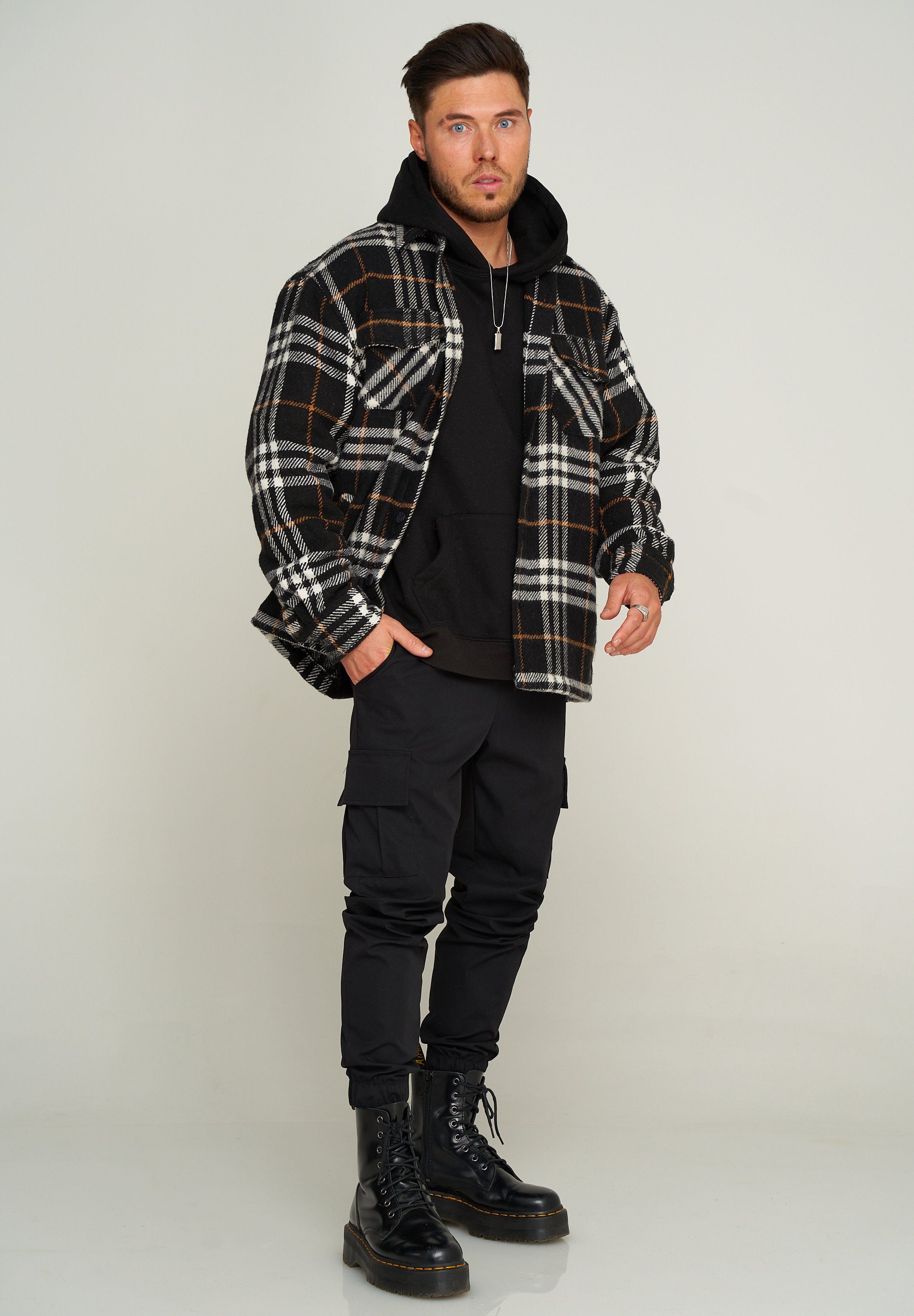 2Y Premium Flanellhemd 2YJOENSUU Flanell Black-White Oversized