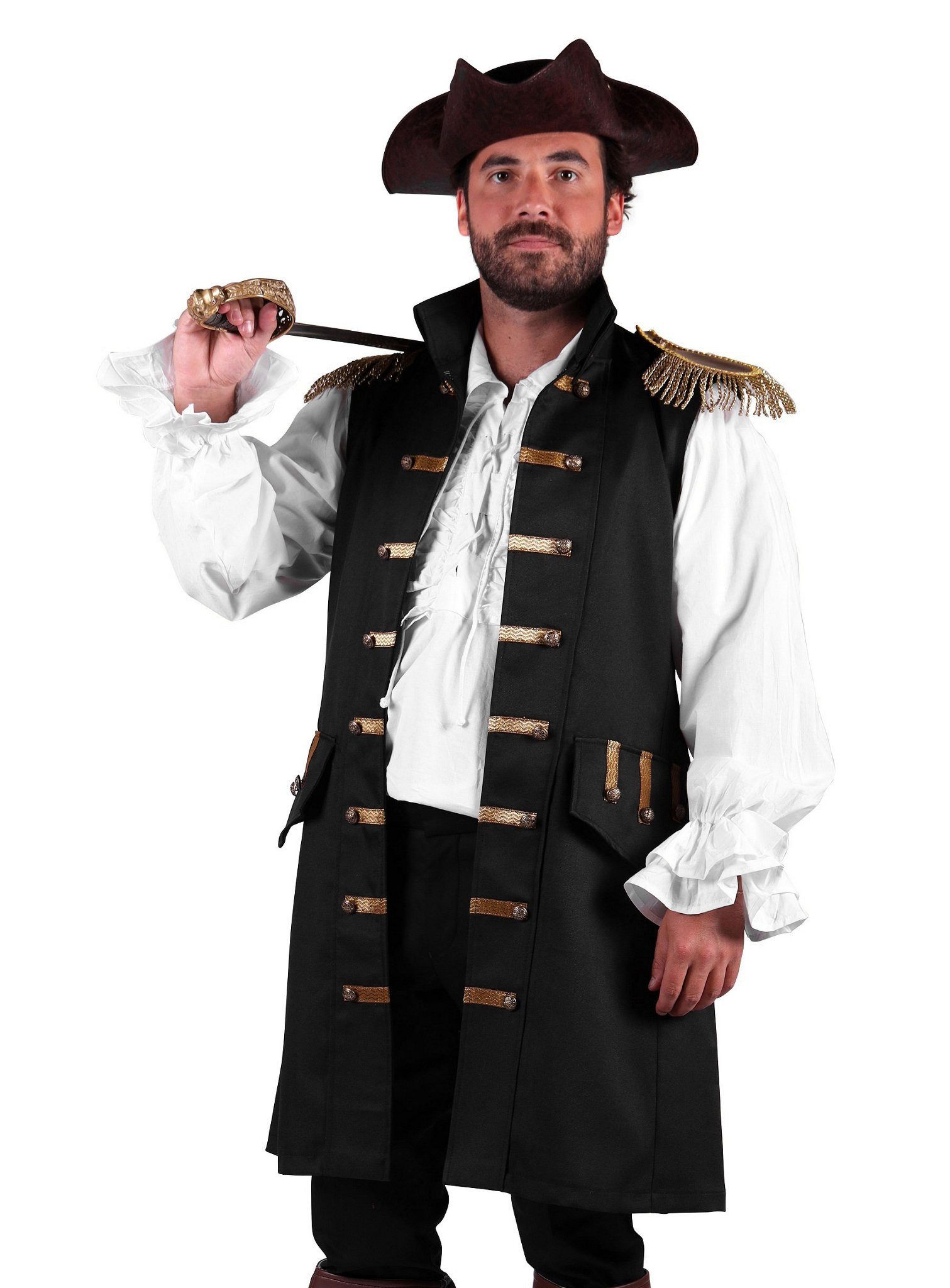 thetru Piraten-Kostüm Piratenweste mit Epauletten für Herren, Die luftige A günstig online kaufen