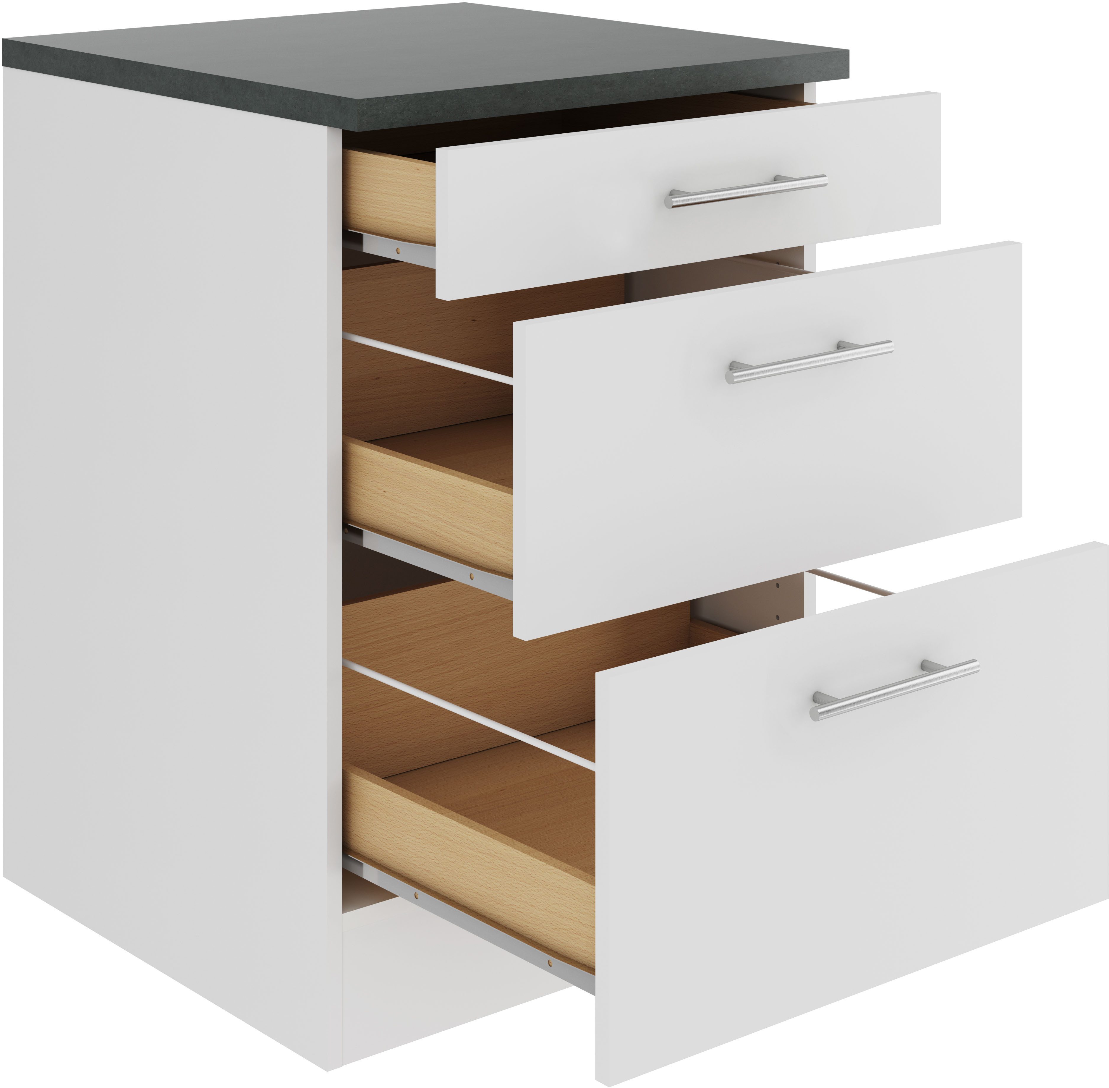 OPTIFIT Unterschrank Bella Breite 60 cm, 2 Auszüge, 1 Schubkasten