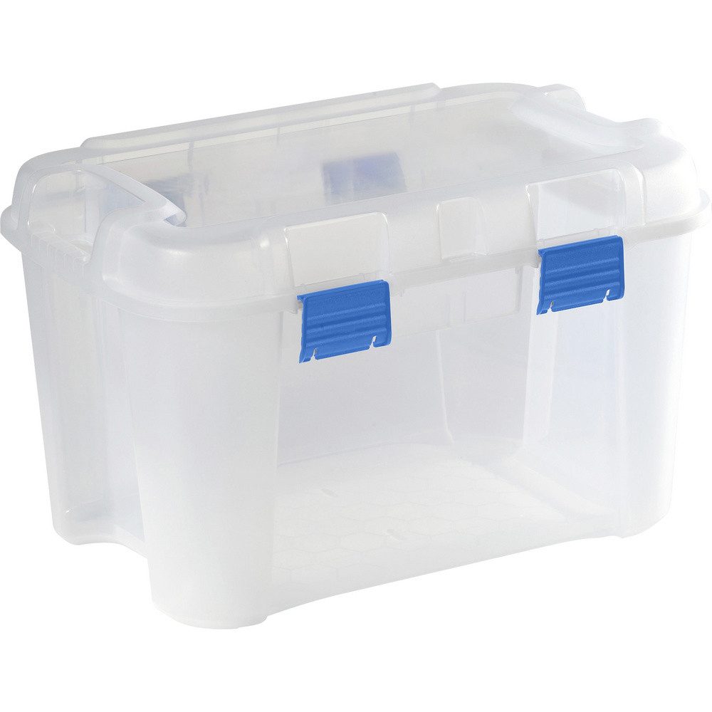 Curver Aufbewahrungsbox Curver 243696 Aufbewahrungsbox TOTEM Box 60L, transparent / blau Tr