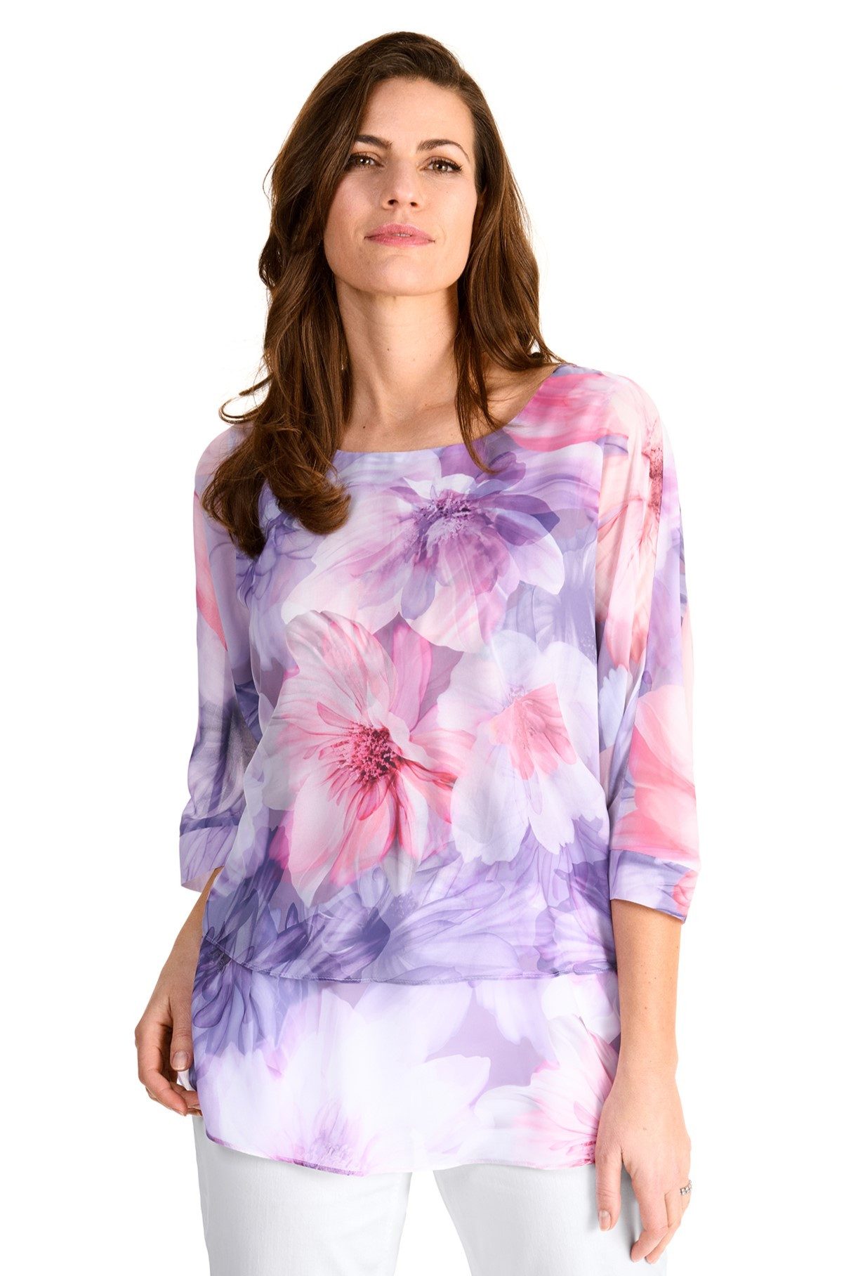 HERMANN LANGE Collection 3/4-Arm-Shirt mit floralem Muster