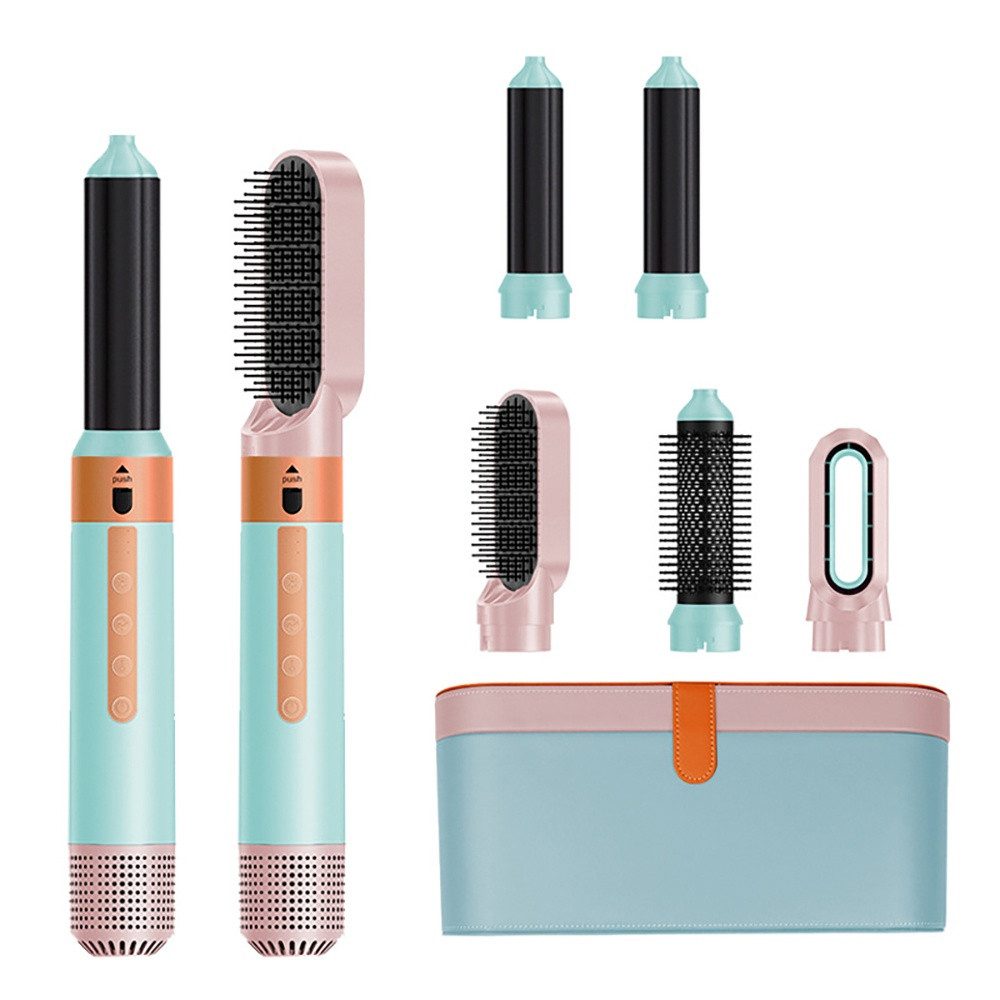 Tekoo Multihaarstyler Haarstyler 5-in-1 Set: Warmluftbürste, Föhn & Lockenstab, für Locken, 5-in-1 Multifunktionsstyler, 110.000 U/min, Anti-Frizz durch Ionen