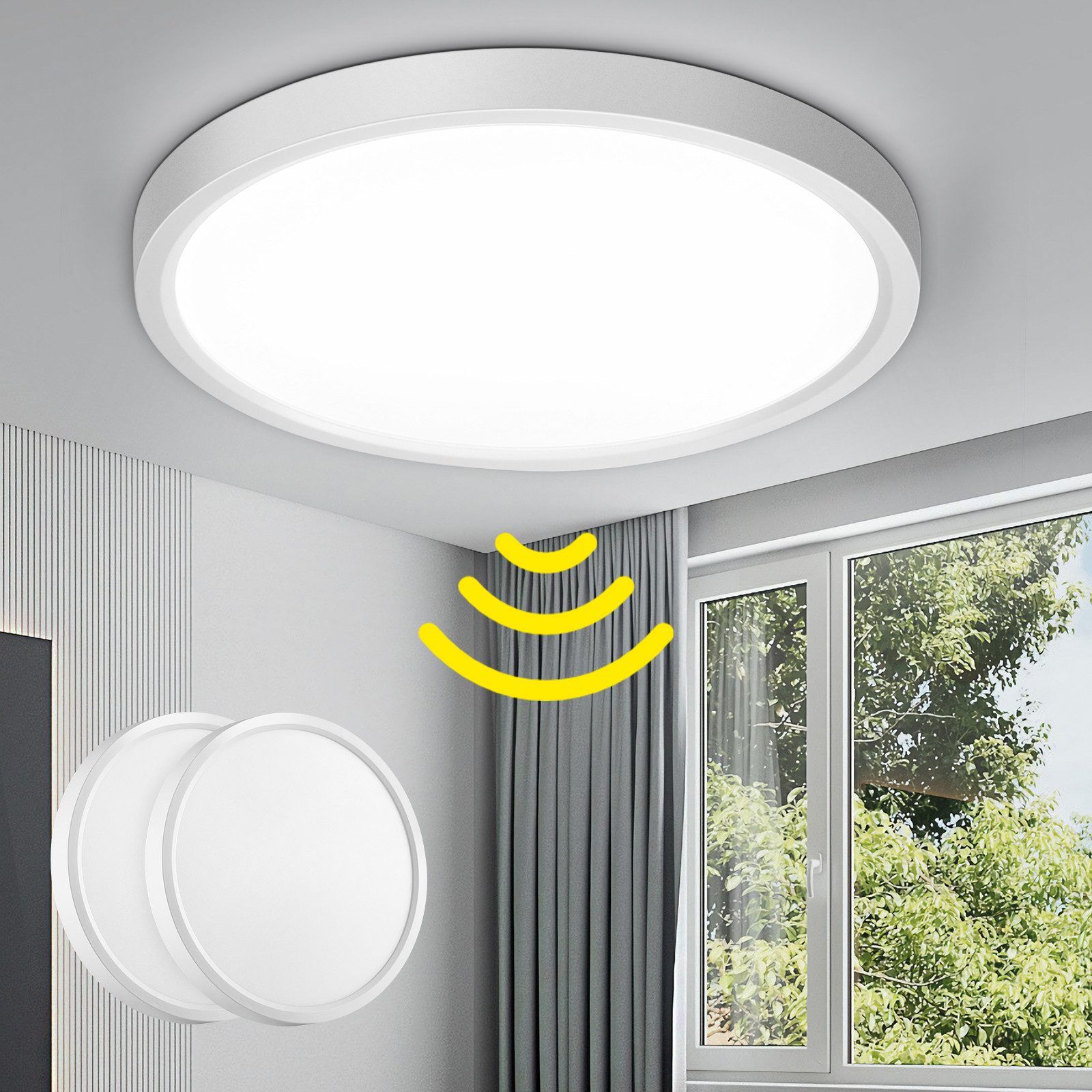 Oraymin LED Deckenleuchte Deckenlampe Rund Weiß günstig online kaufen