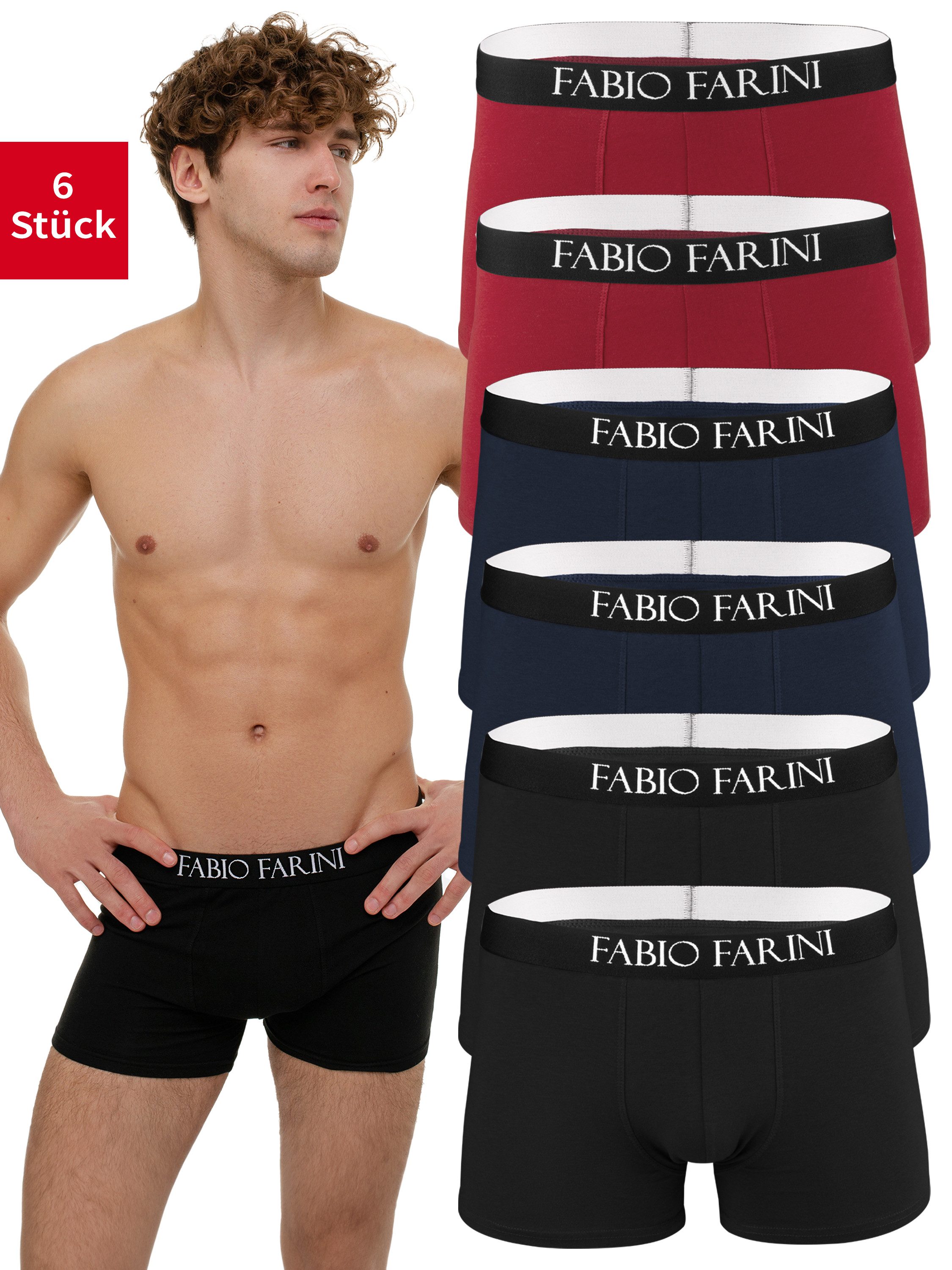 Fabio Farini Boxershorts Herren Boxer Unterhosen Baumwolle - Männer Retrosh günstig online kaufen