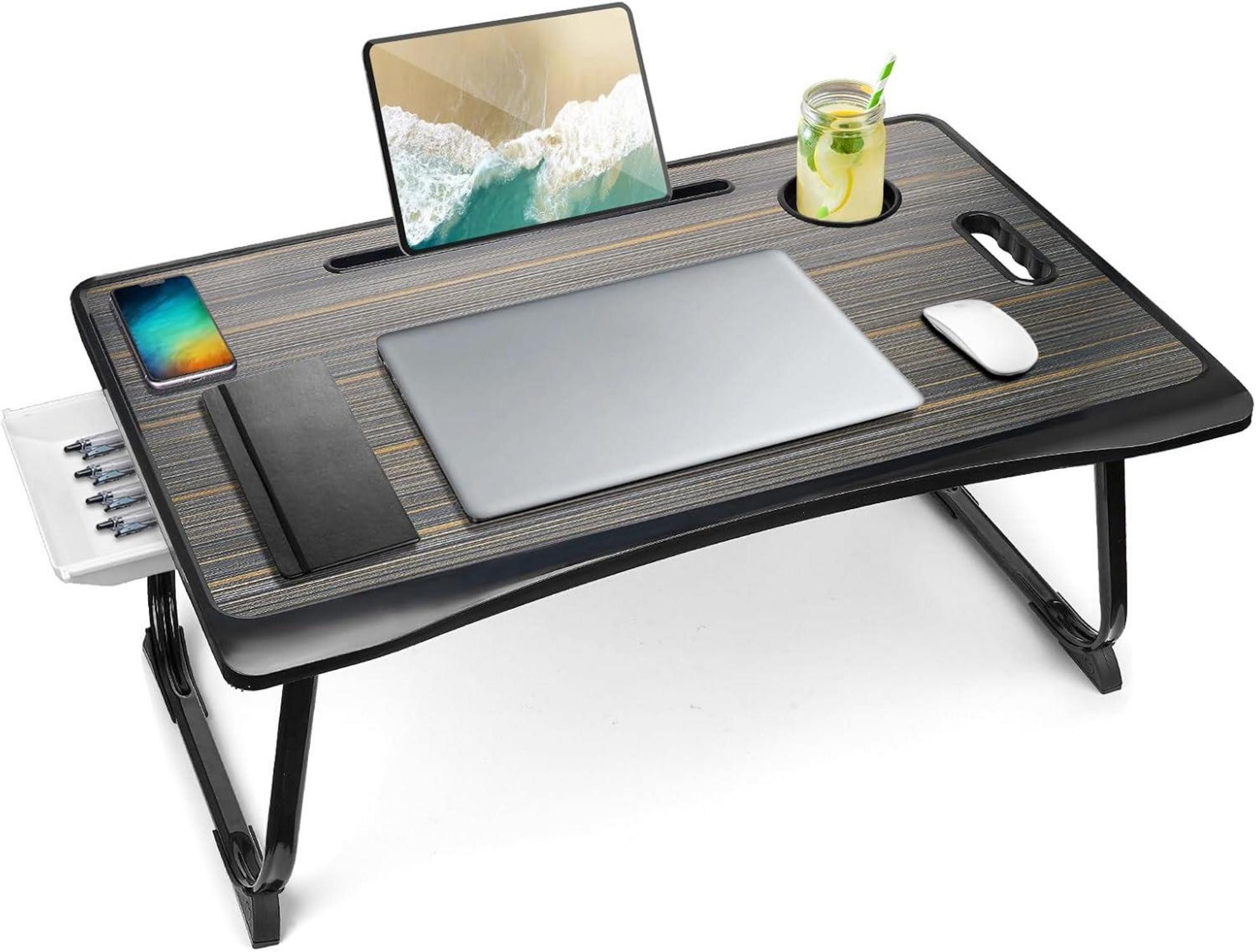 LuxusKollektion Laptoptisch Laptoptisch Klappbar Laptop Betttisch Schwarz 60 x 40 cm