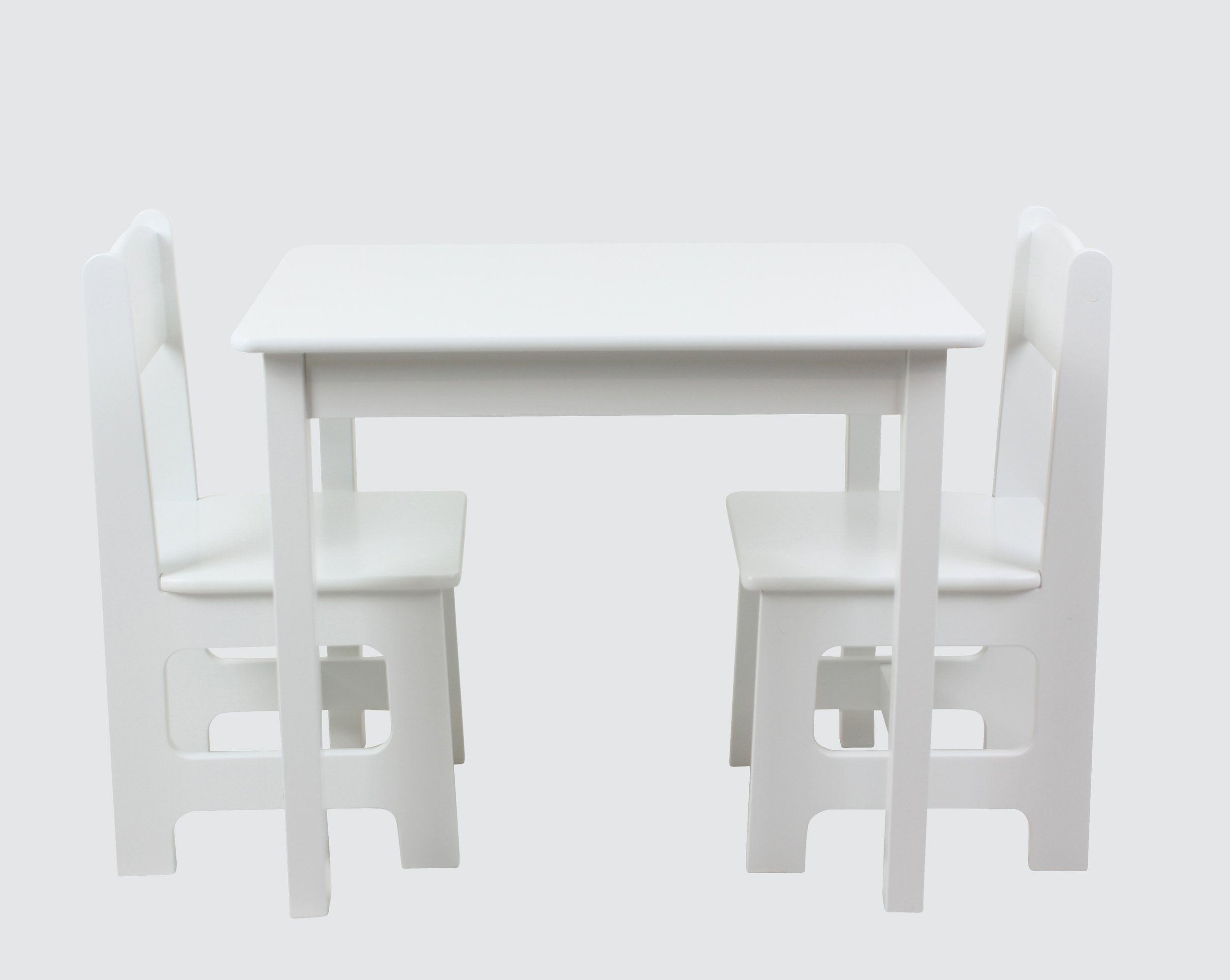 2 habeig Weiß 60x50x50cm Kindersitzgruppe Maltisch & Kindermöbelset Stühle Hocker Kindertisch
