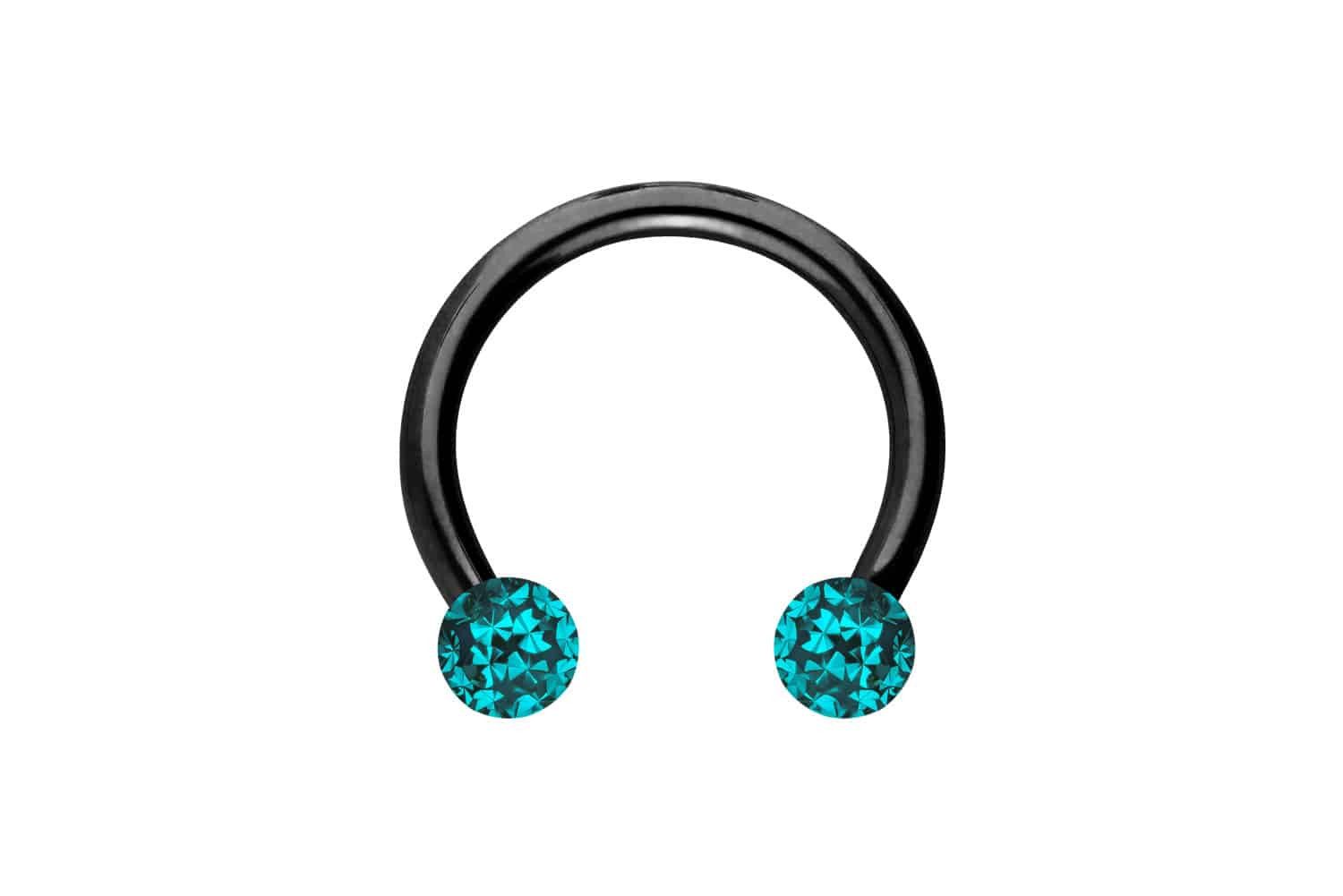 PIERCINGLINE Nasenpiercing Chirurgenstahl Hufeisenring EPOXY-KUGELN (Hufeisen-Ringe, 1-tlg)