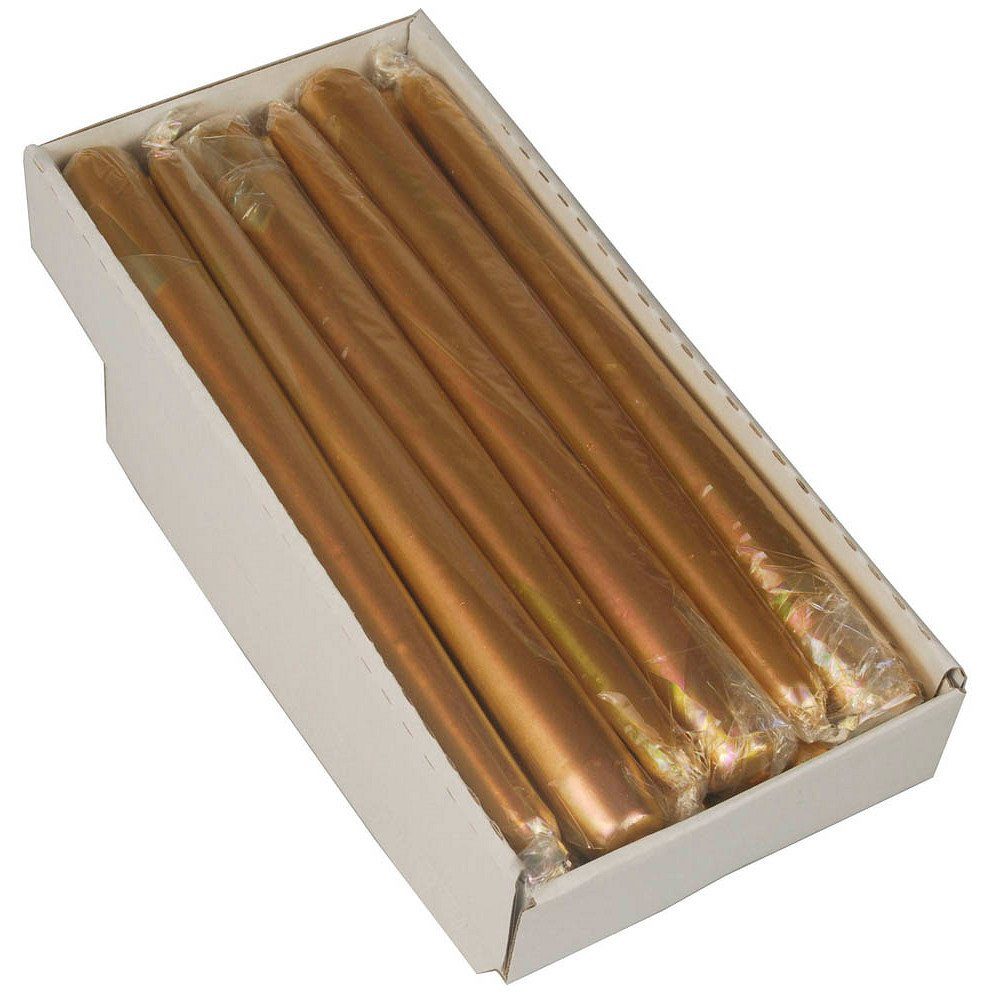 Starpak Tafelkerze 12 Kerzen Tafelkerze Leuchterkerze 2,2x25cm gold günstig online kaufen