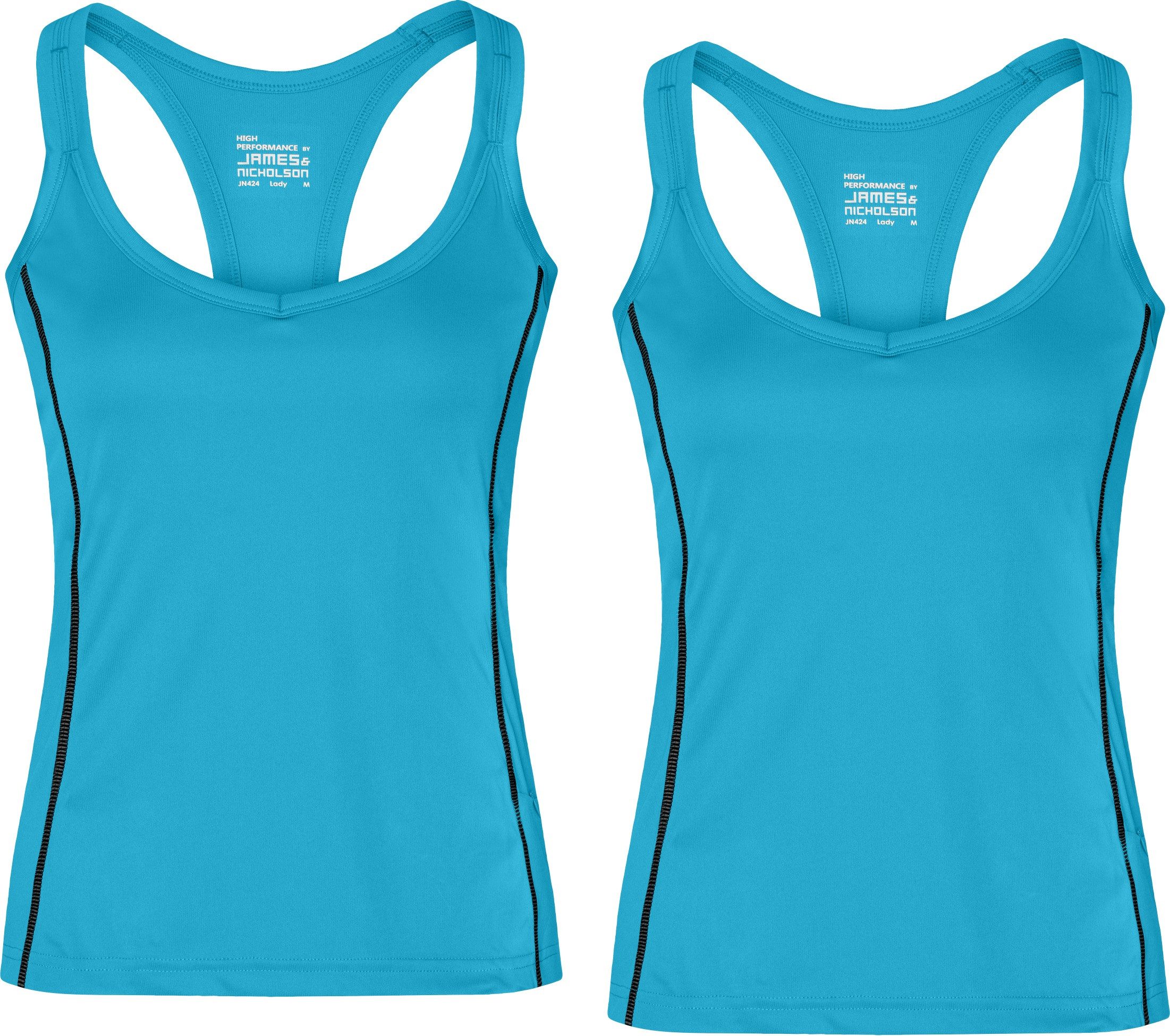 James & Nicholson Lauftop Doppelpack Damen Sporttop mit modischen reflektierenden Details JN424 (Doppelpack, 2er-Pack) Ladies' Running Reflex Top