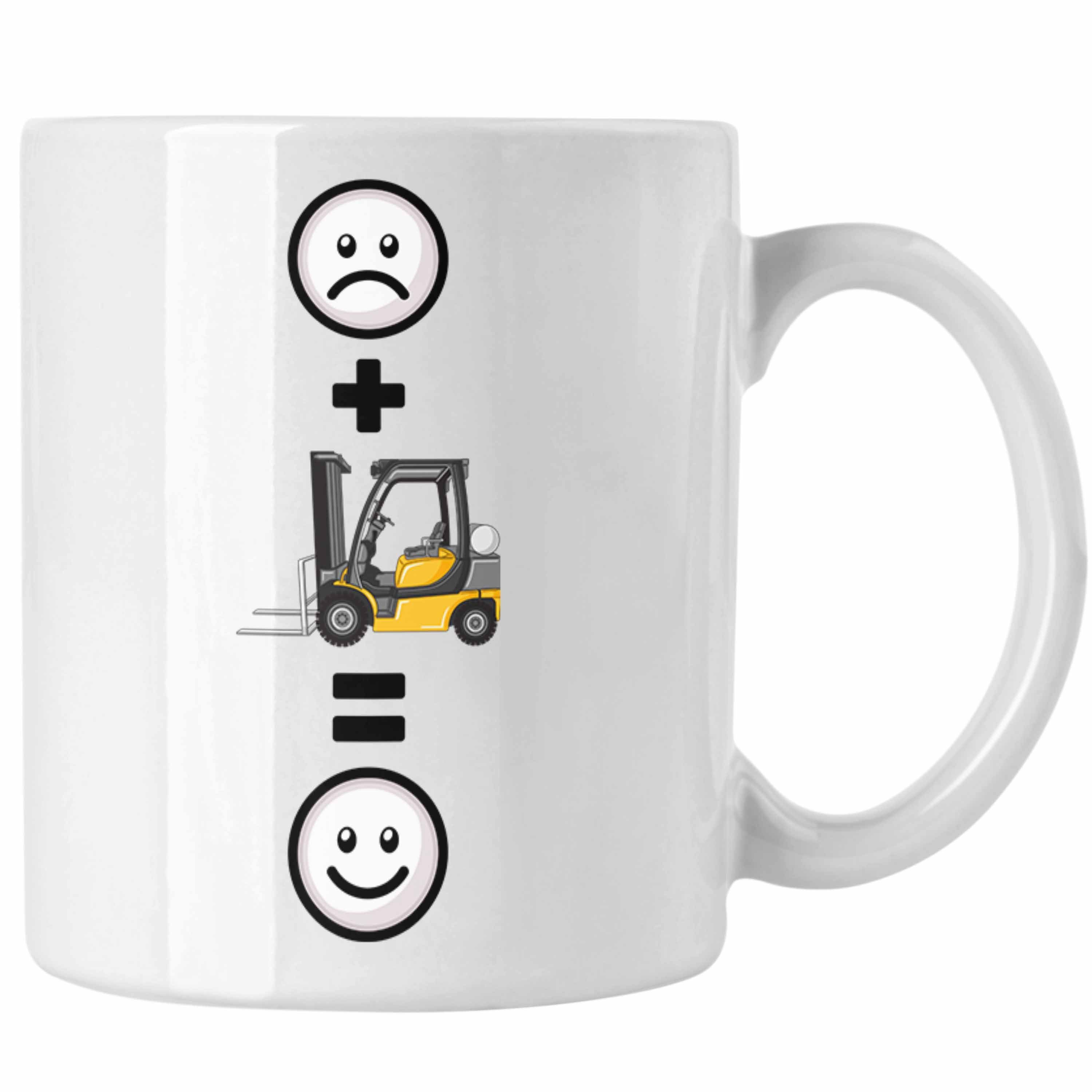 Trendation Tasse Gabelstapler Tasse Geschenk Geschen Lustige Weiss Lagerarbeiter für Lagerist