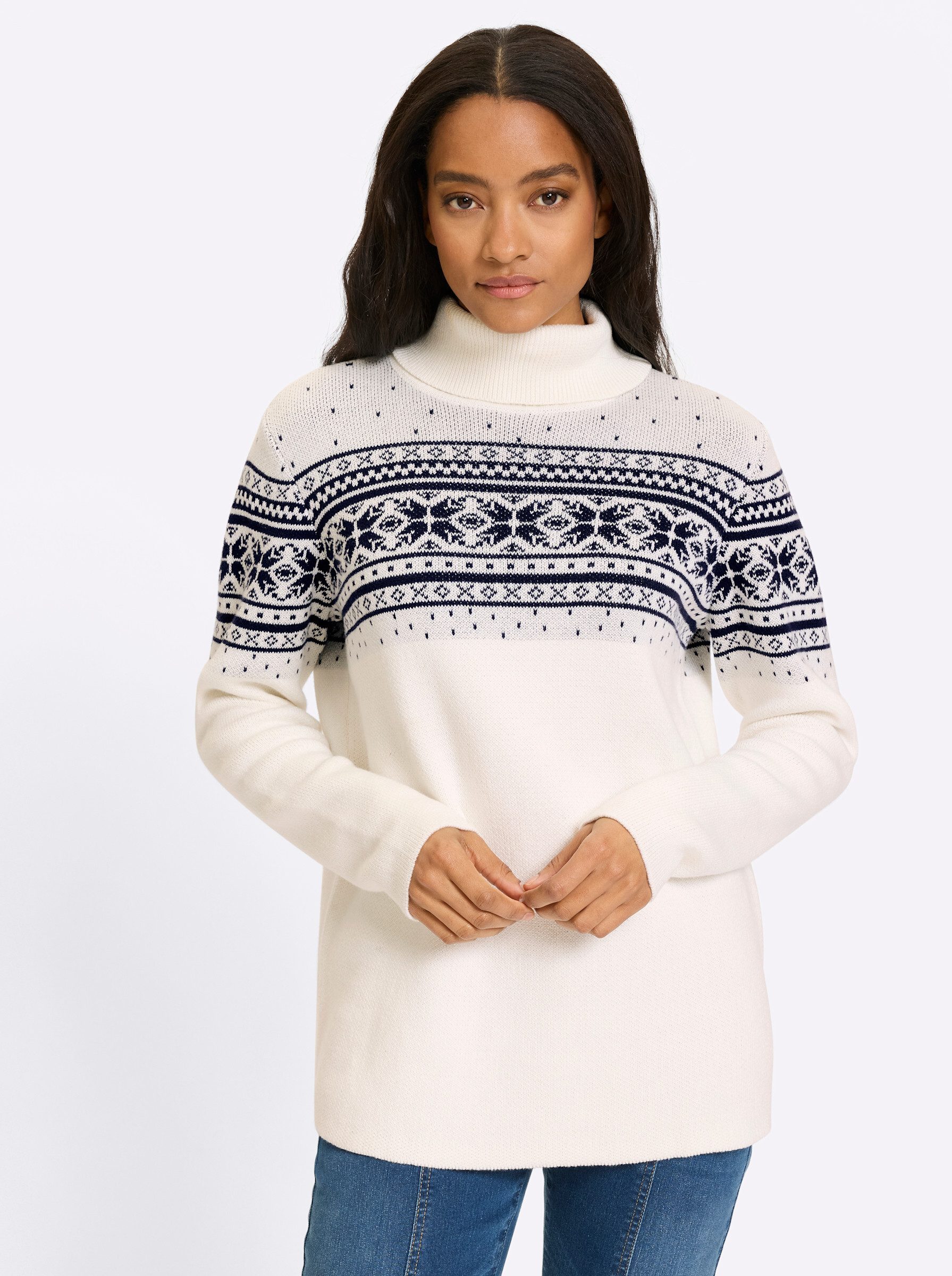 heine Strickpullover Pullover Langarm Jacquard