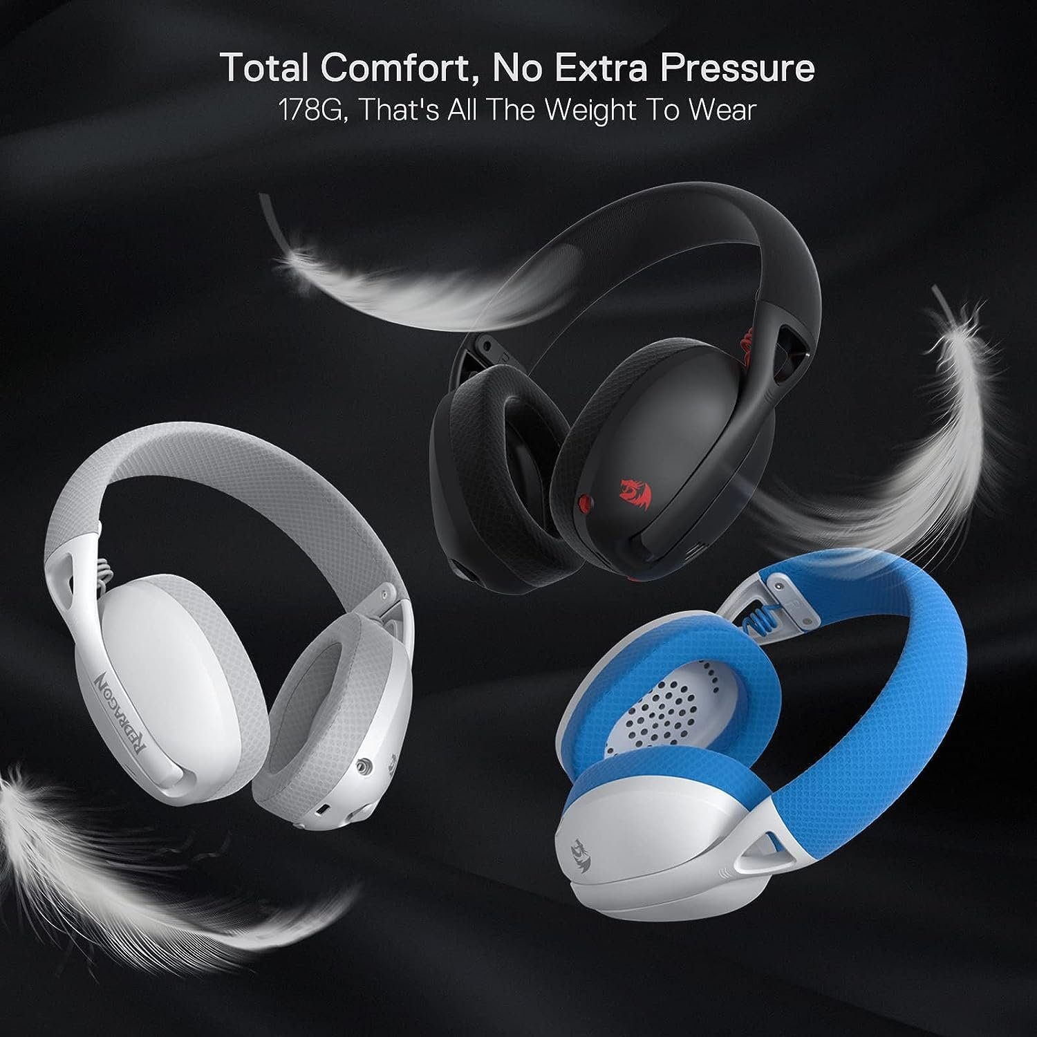 Drahtloses Sound, Gaming-Headset Gaming-Headset: H848 Multi-Plattform) 7.1 Treiber, 40 mm mit (Drahtloses Redragon Bluetooth-Gaming-Headset und LED-Beleuchtung., Rauschunterdrückung