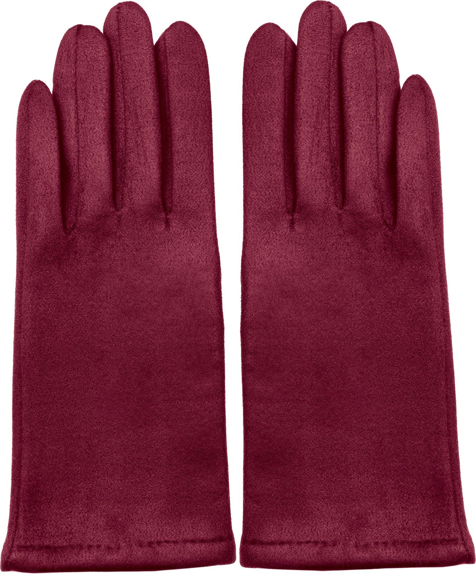 Caspar Strickhandschuhe GLV013 klassisch elegante Winter Damen uni weinrot Handschuhe