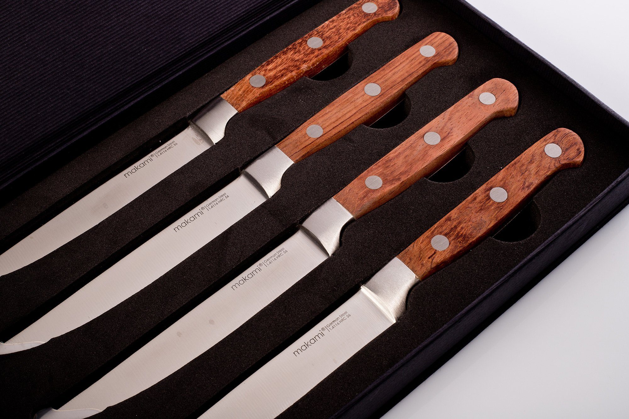 Bongual Steakmesser »Steakmesser-Set BBQ-Deluxe Palisander-Holz glatte  Klinge« (4 Stück), Geschenkbox schwarz online kaufen | OTTO