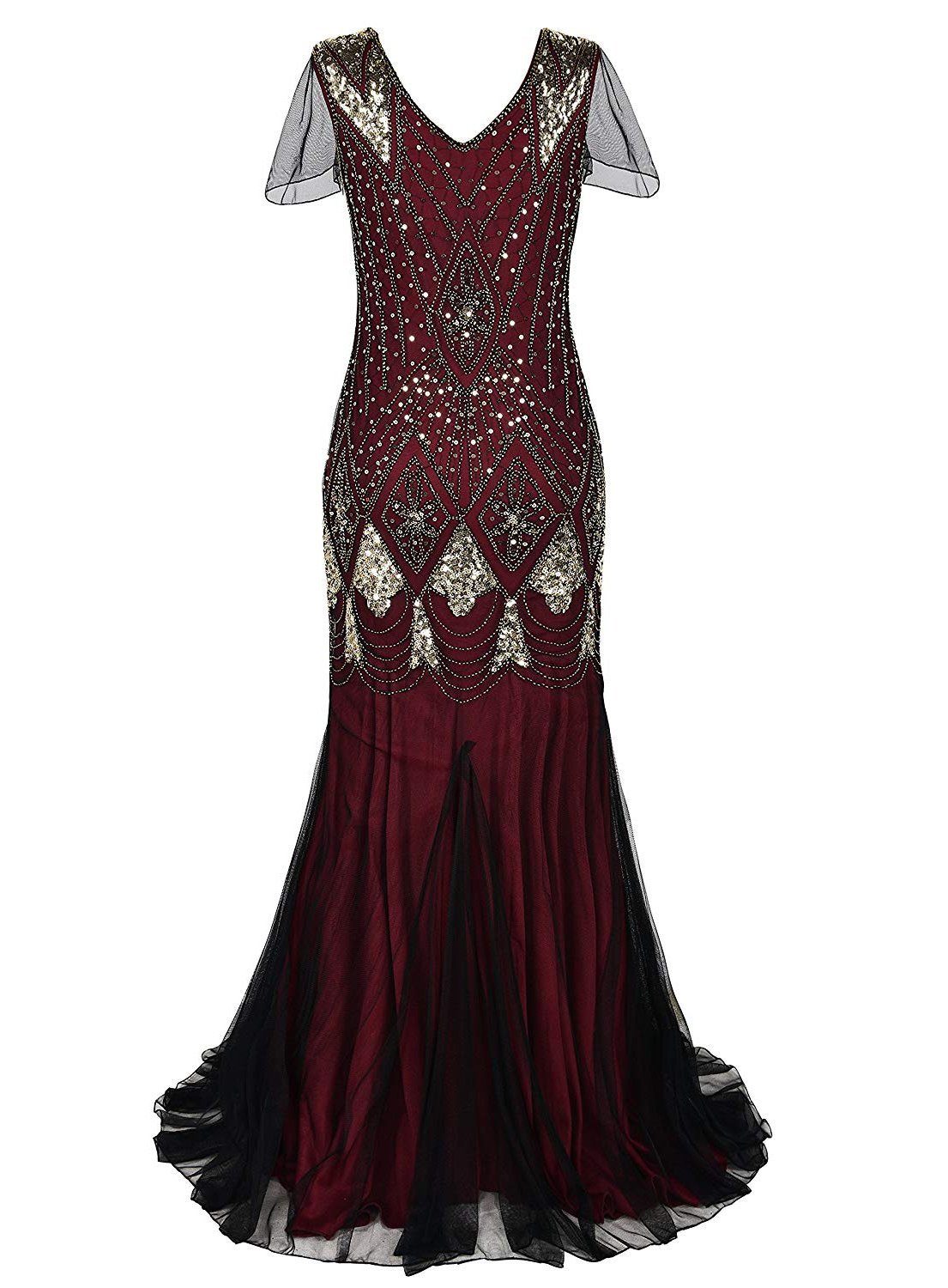 Maskworld Kostüm 20er Jahre Kleid Marlene, Fühle Dich wie ein Filmstar in  diesem bezaubernden Gatsby-Kleid!