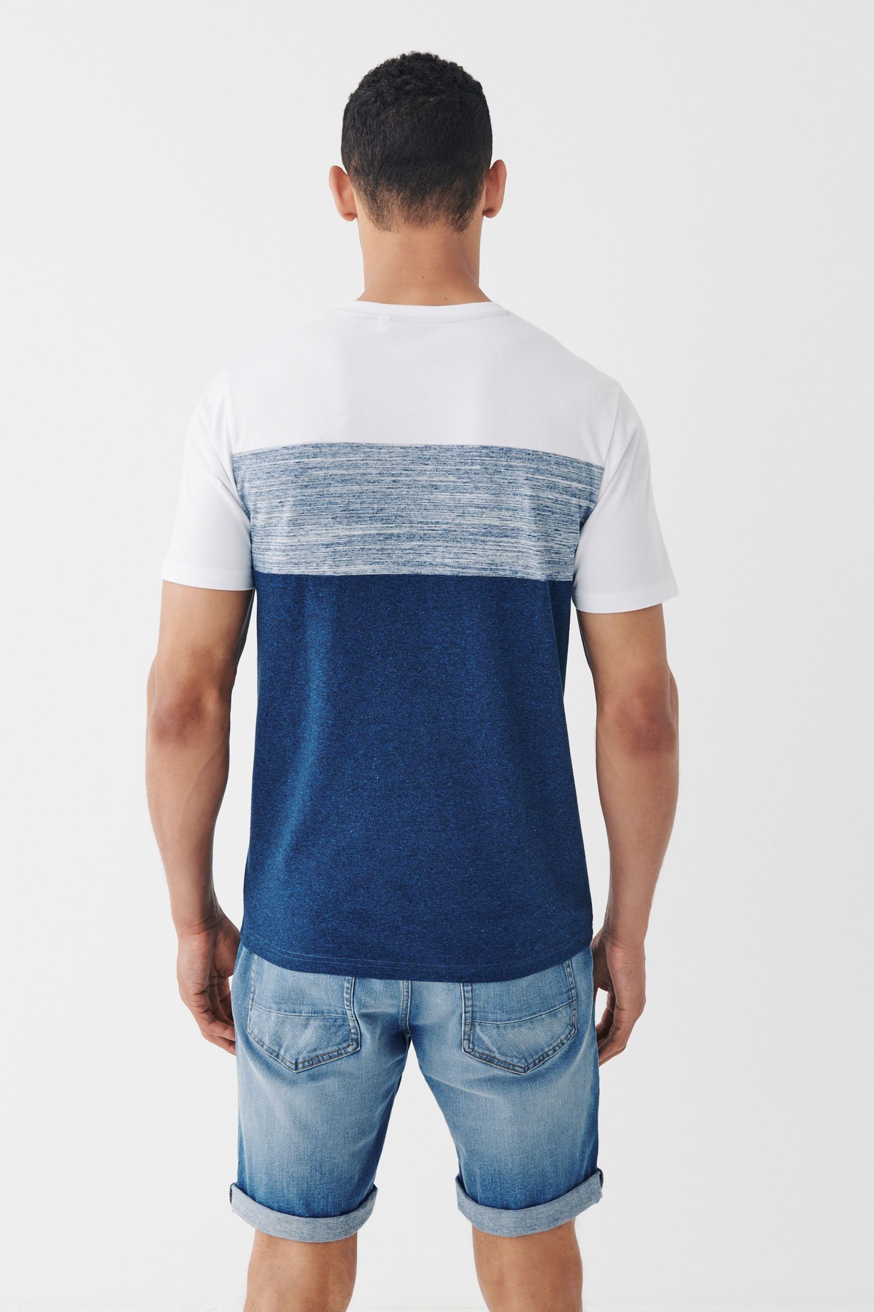 T-Shirt T-Shirt Marl White/Blue Blockfarben in Next (1-tlg)