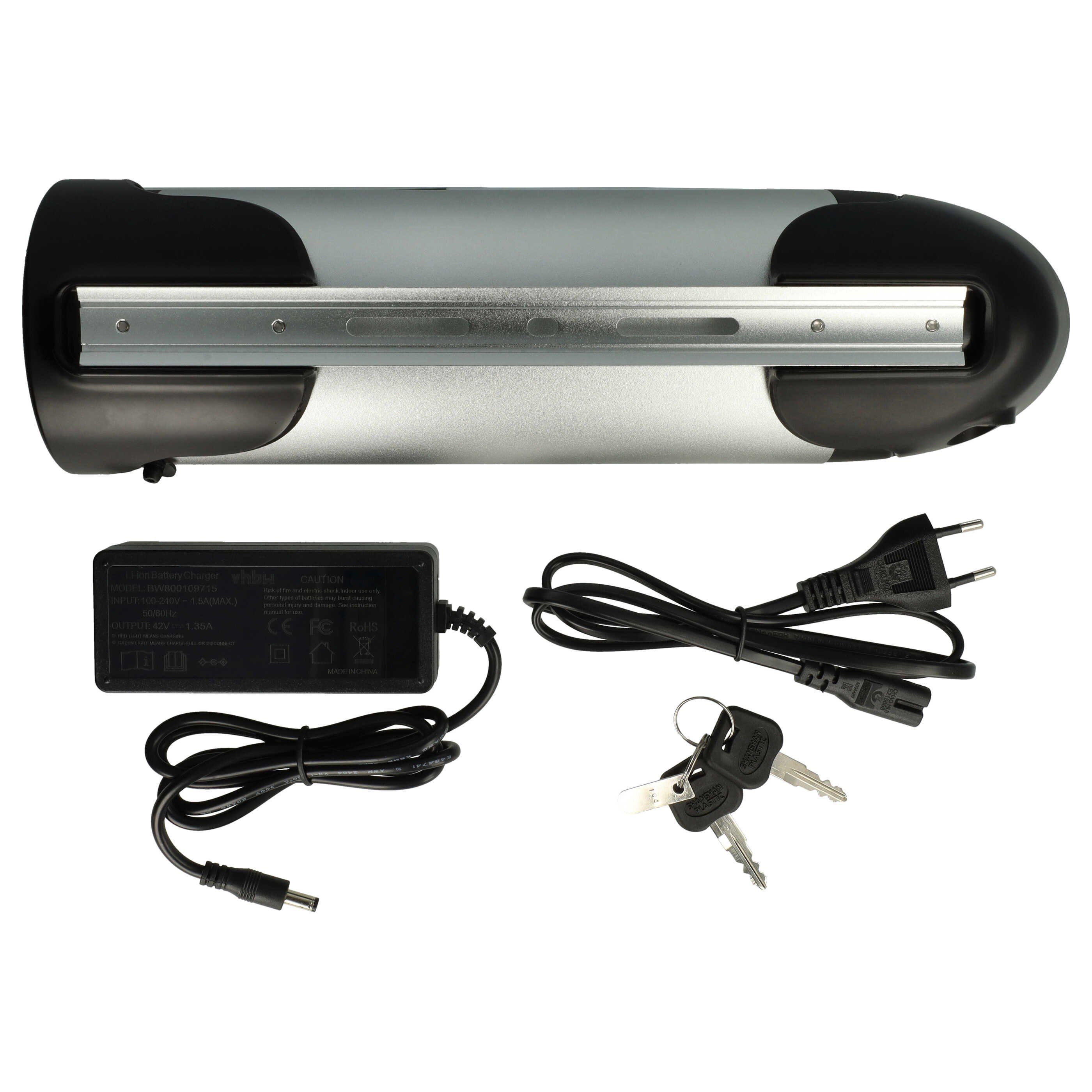 vhbw Akku für Fahrrad (10 Ah, 36 V, Li-Ion, inkl. Ladegerät) E-Bike Akku Akku Li-Ion 10000 mAh (36 V, 1 St), Leistungsfähiger Austausch-Akku für Pedelec, Elektrofahrrad, E-Bike