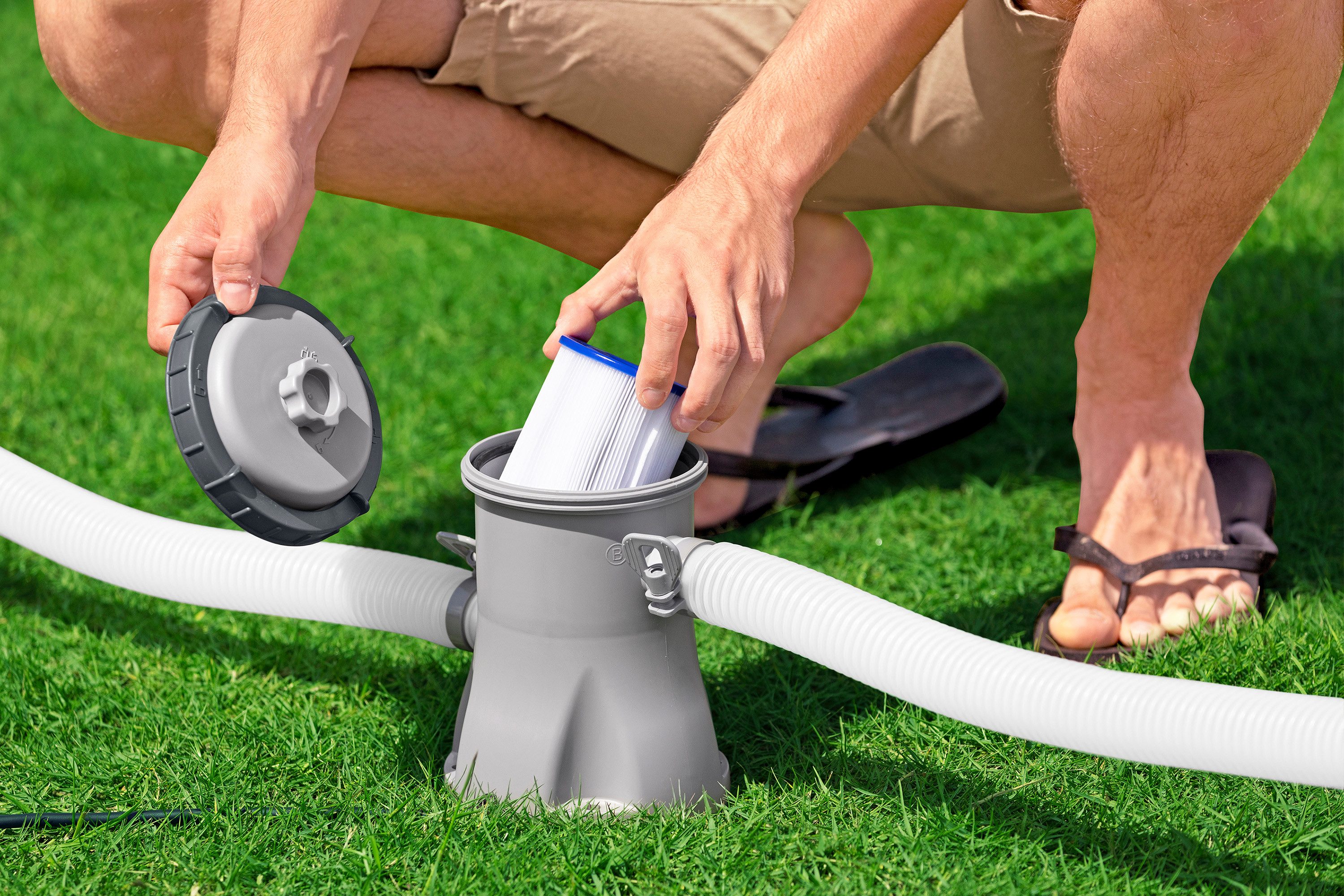 Bestway Framepool Steel Pro MAX (Set, Inkl. Filterpumpe), 305 x 200 x 84 cm