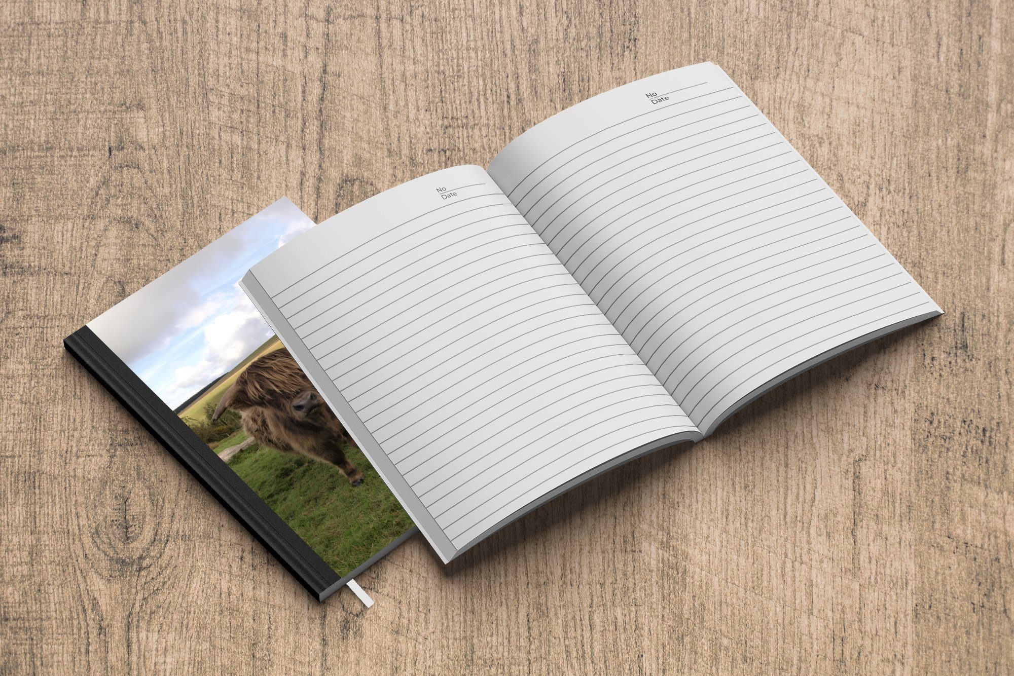 Seiten, A5, - Notizbuch Tagebuch, Journal, Notizheft, 98 Highlander Natur, MuchoWow Merkzettel, Schottische Kühe - Haushaltsbuch