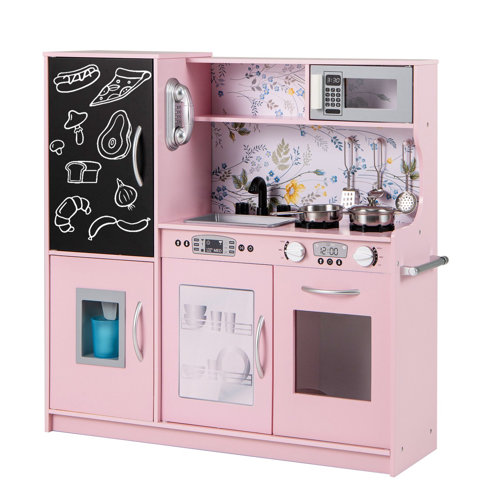 COSTWAY Spielküche Kinderküche, mit Zubehör & Tafel günstig online kaufen