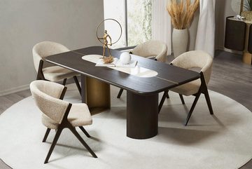 JVmoebel Essgruppe Esszimmer Moderne Möbel Designer Essgruppe Schwarzer Tisch 4x Stühle, (5-tlg., Esstisch/4xStühle), Made in Europa