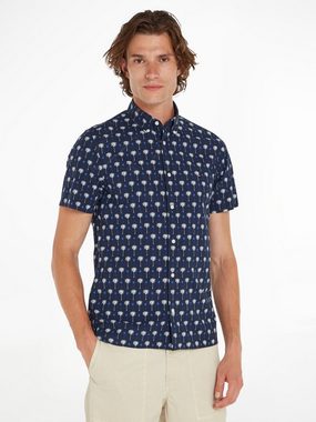 Tommy Hilfiger Kurzarmhemd MINI PALM PRINT SF SHIRT mit zweifarbigen Print