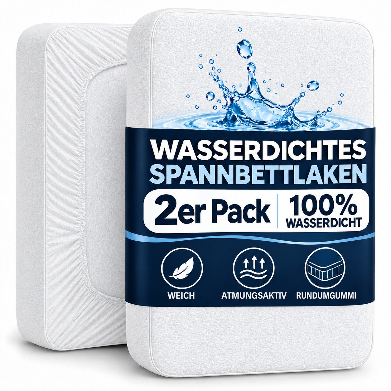 Matratzenschoner 60x120, 90x200, 120x200, 140x200, 160x200, 180x200 oder 200x200 cm Komfortec, 1 oder 2 Stück Wasserdichter, Atmungsaktive Matratzenauflage