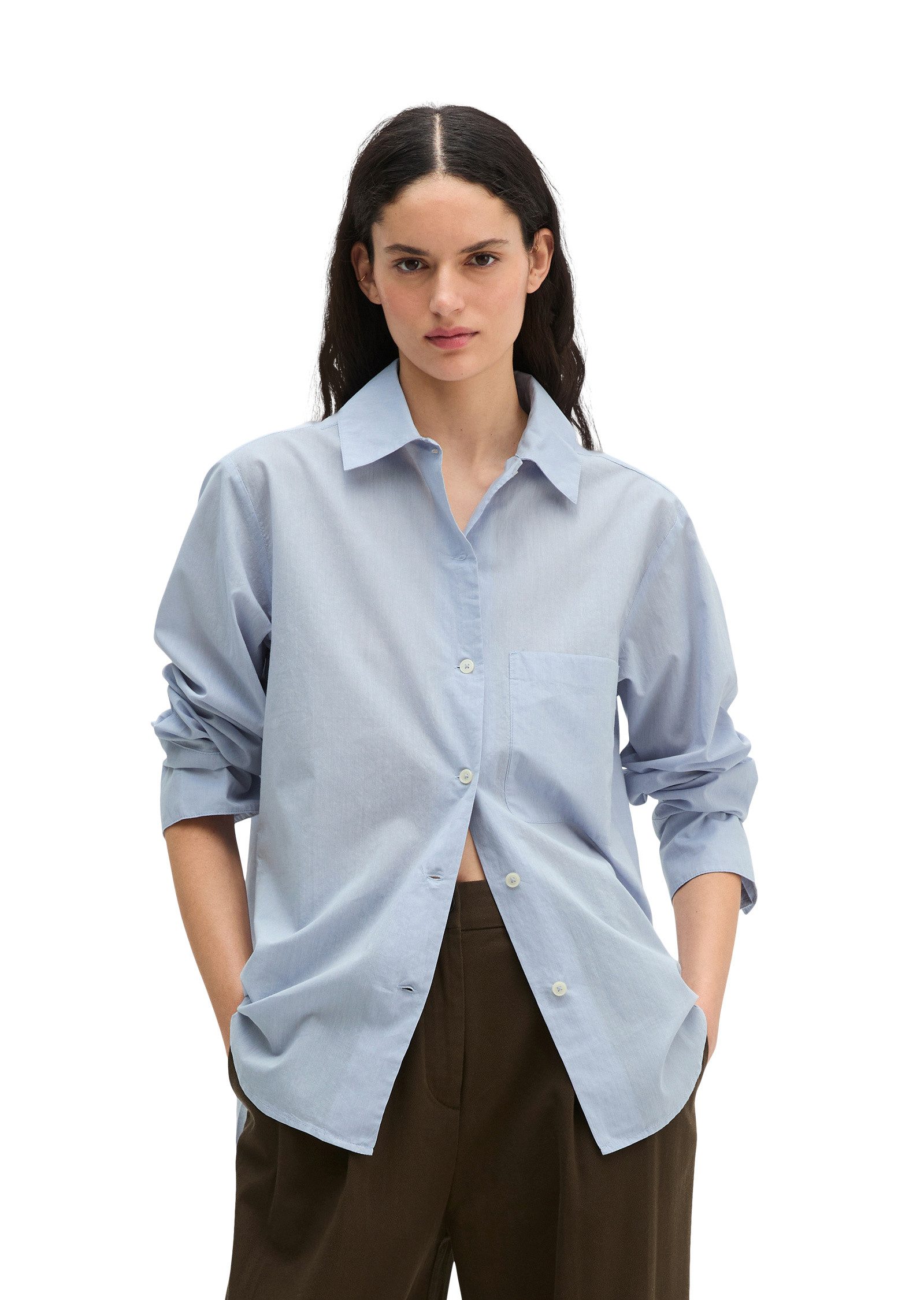 Marc O'Polo Langarmbluse aus Baumwoll-Chambray