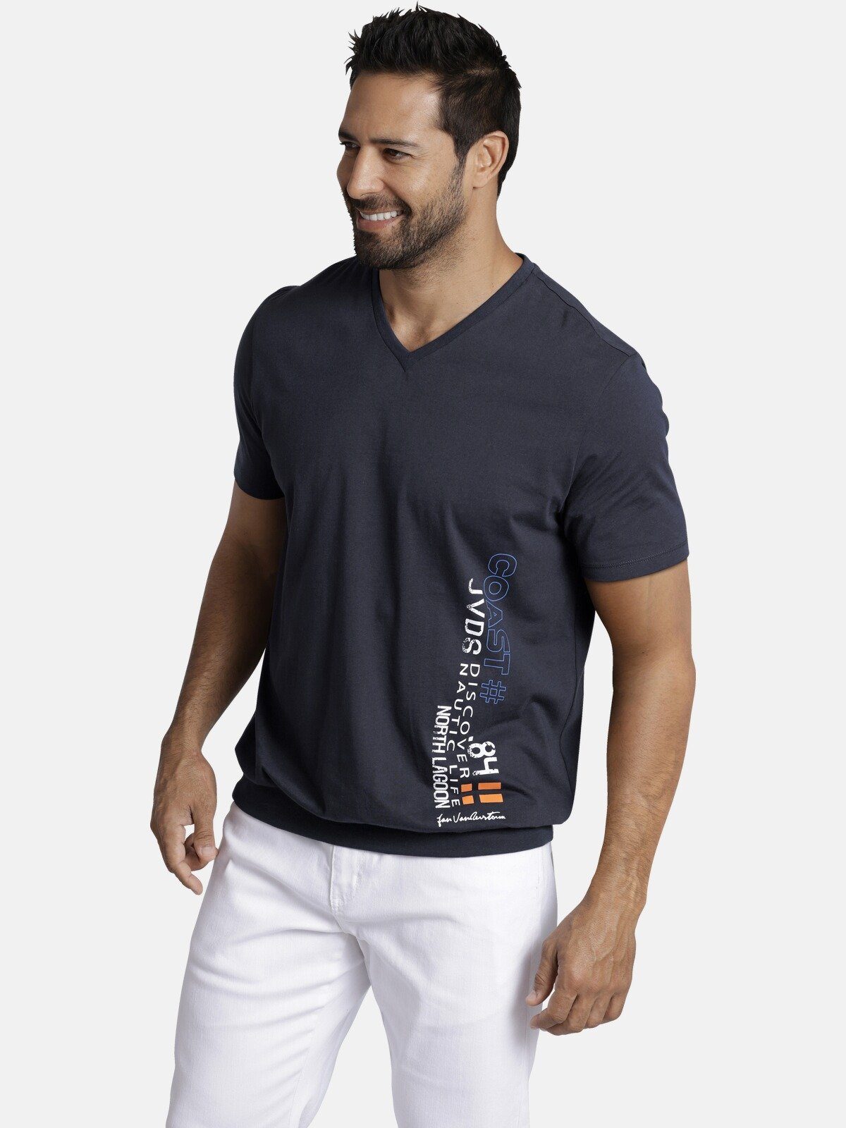 Jan Vanderstorm T-Shirt GILBRECHT +Fit Kollektion, Comfort Fit dunkelblau
