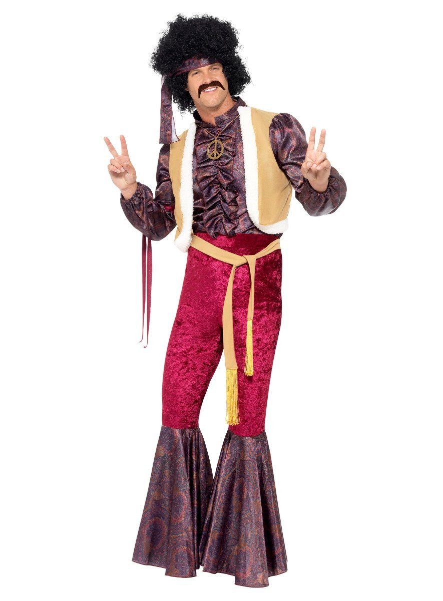 Smiffys Hippie-Kostüm 70er Hippie Festival Kostüm - Fasching Karneval, Der Hippie-Macker in vollem Ornat!