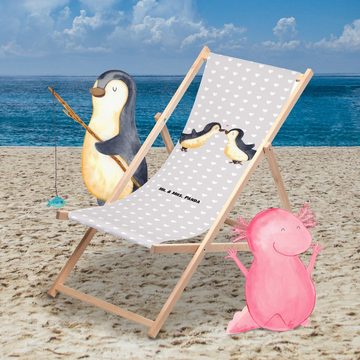 Mr. & Mrs. Panda Gartenliege Pinguin Liebe - Grau Pastell - Geschenk, Strandliege, Pinguin Paar, G, 1 St., Ultrabequem