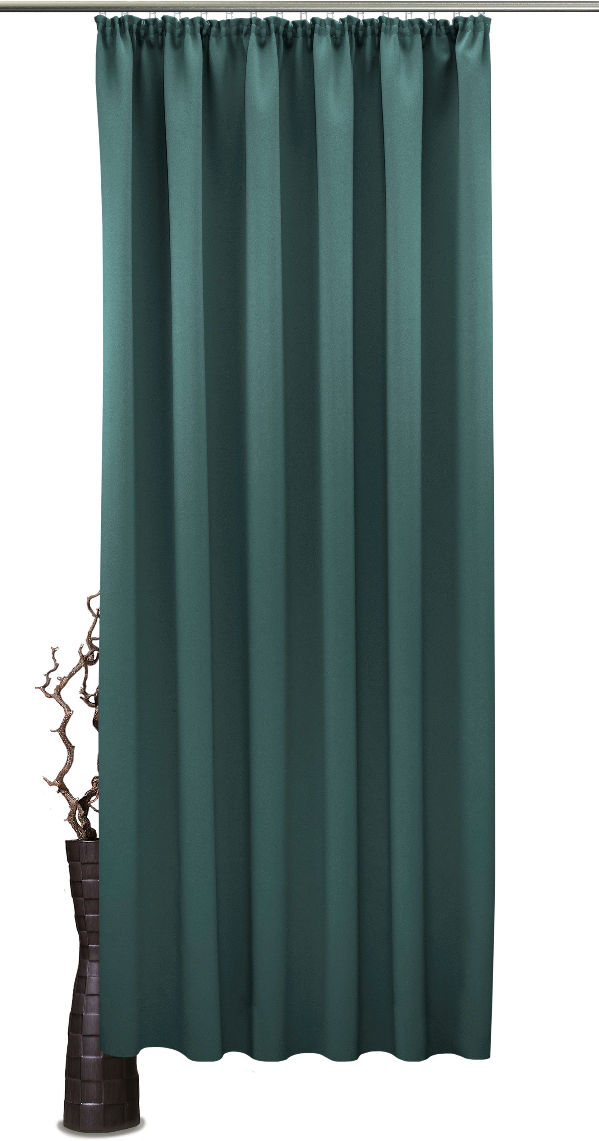 Vorhang Leon, verdunkelnd, Kräuselband graublau Verdunkler, sparend,Wärmeschutz,blickdicht,verschiedene (1 St), Größen Energie VHG