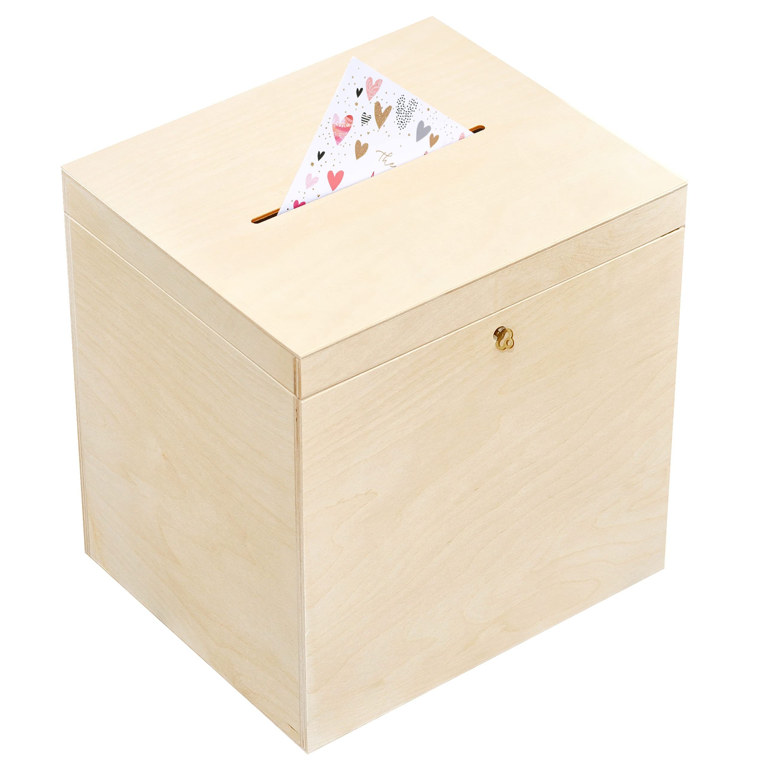 Creative Deco Dekokiste Kartenbox Hochzeit 29x25x30 cm Geschenkkarten Box