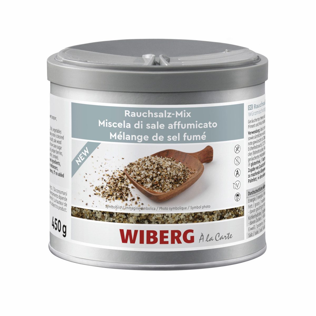 WIBERG Gewürz, Wiberg Rauchsalz-Mix Würzmischung rauchige Note Packung 450g