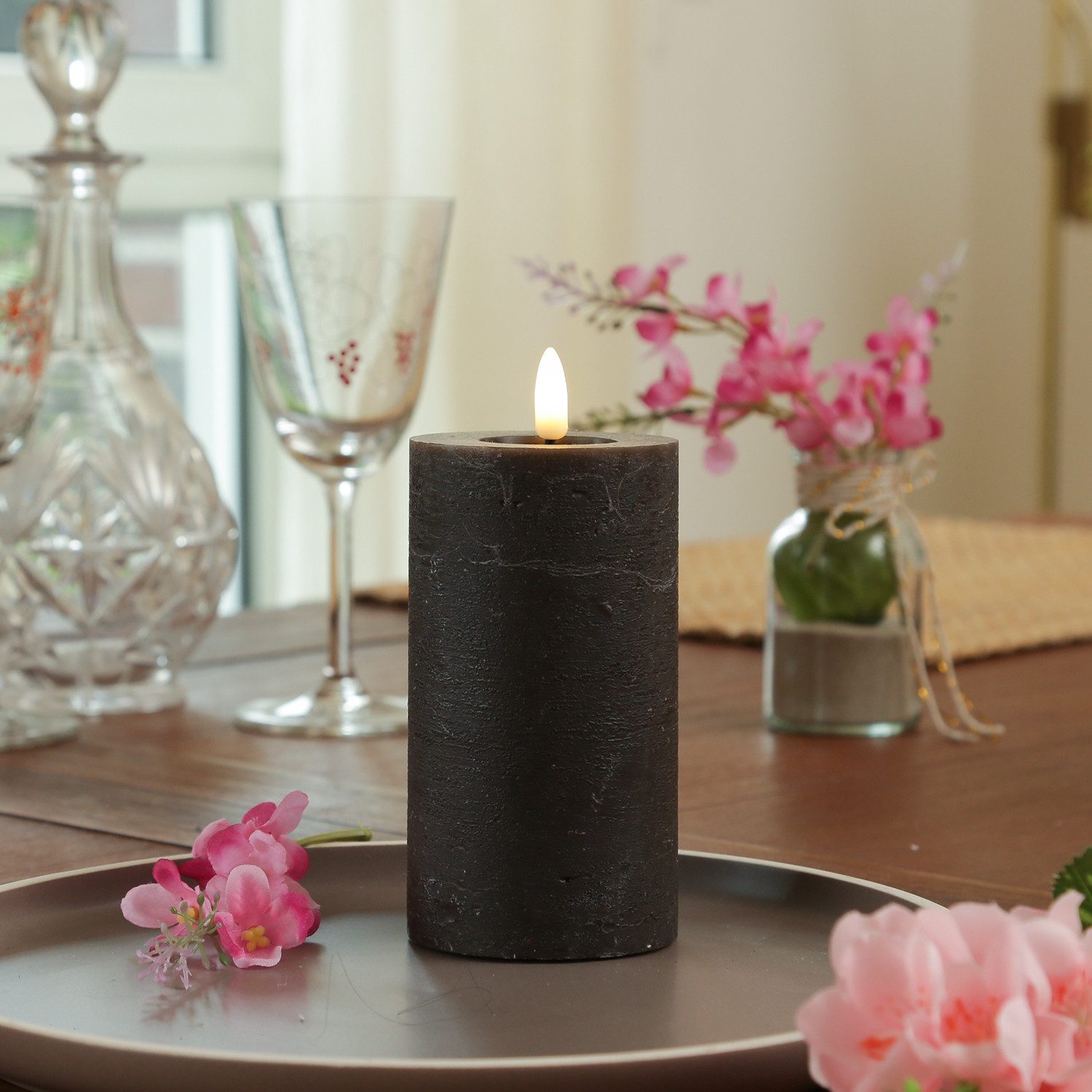 MARELIDA LED-Kerze LINA Rustik Optik Echtwachskerze günstig online kaufen