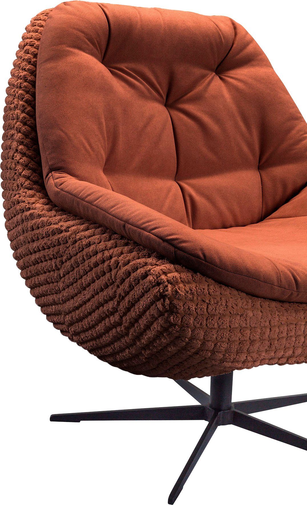 exxpo - bequem Drehsessel, gepolstert mit rost sofa Drehsessel fashion elegantem Metall-Sternfuss