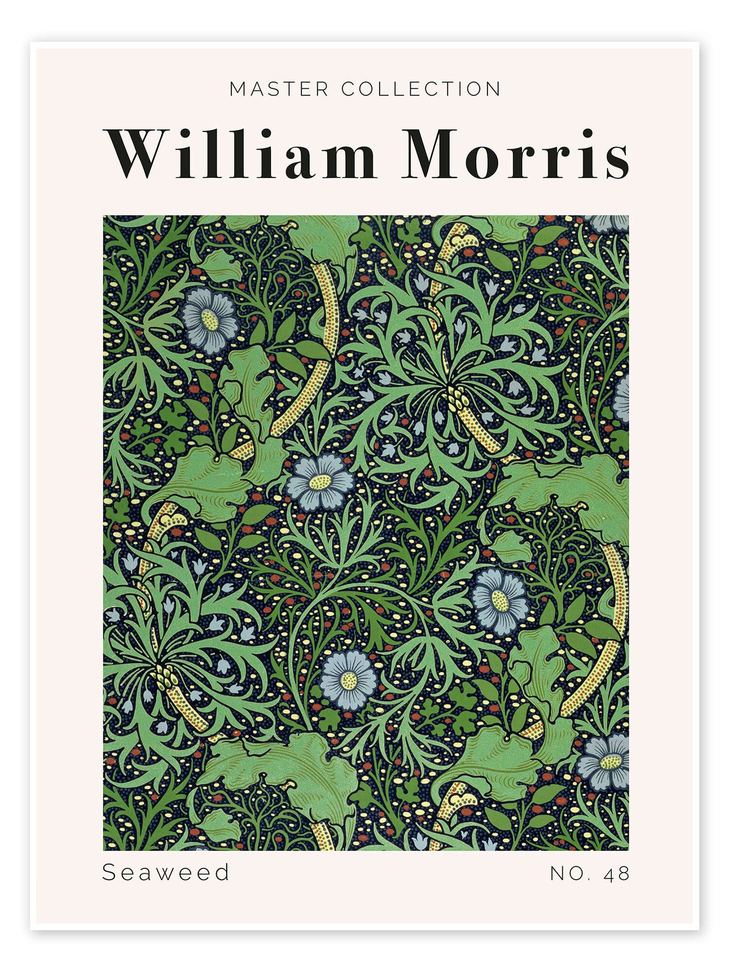 Posterlounge Wandbild Seaweed No. 48, William Morris, erhältlich als Poster, Leinwandbild, Wandsticker oder Acrylglasbild
